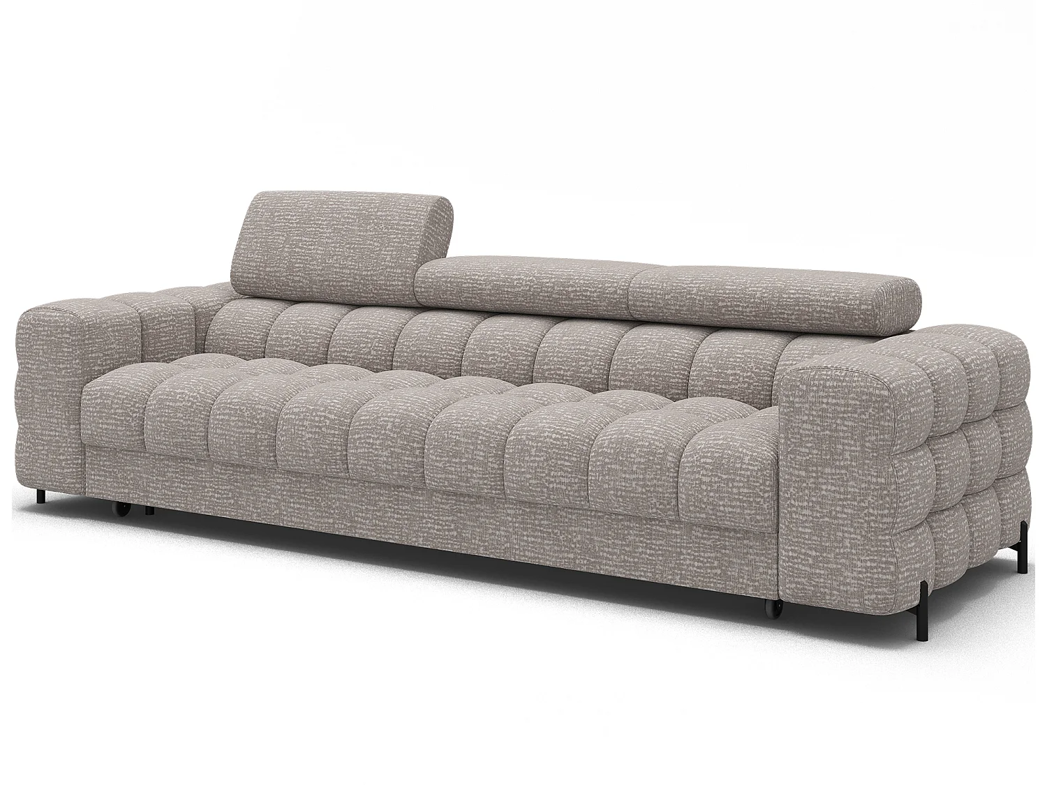 Canapé convertible 3 places MARGO en tissu – 175cm-Beige/Taupe
