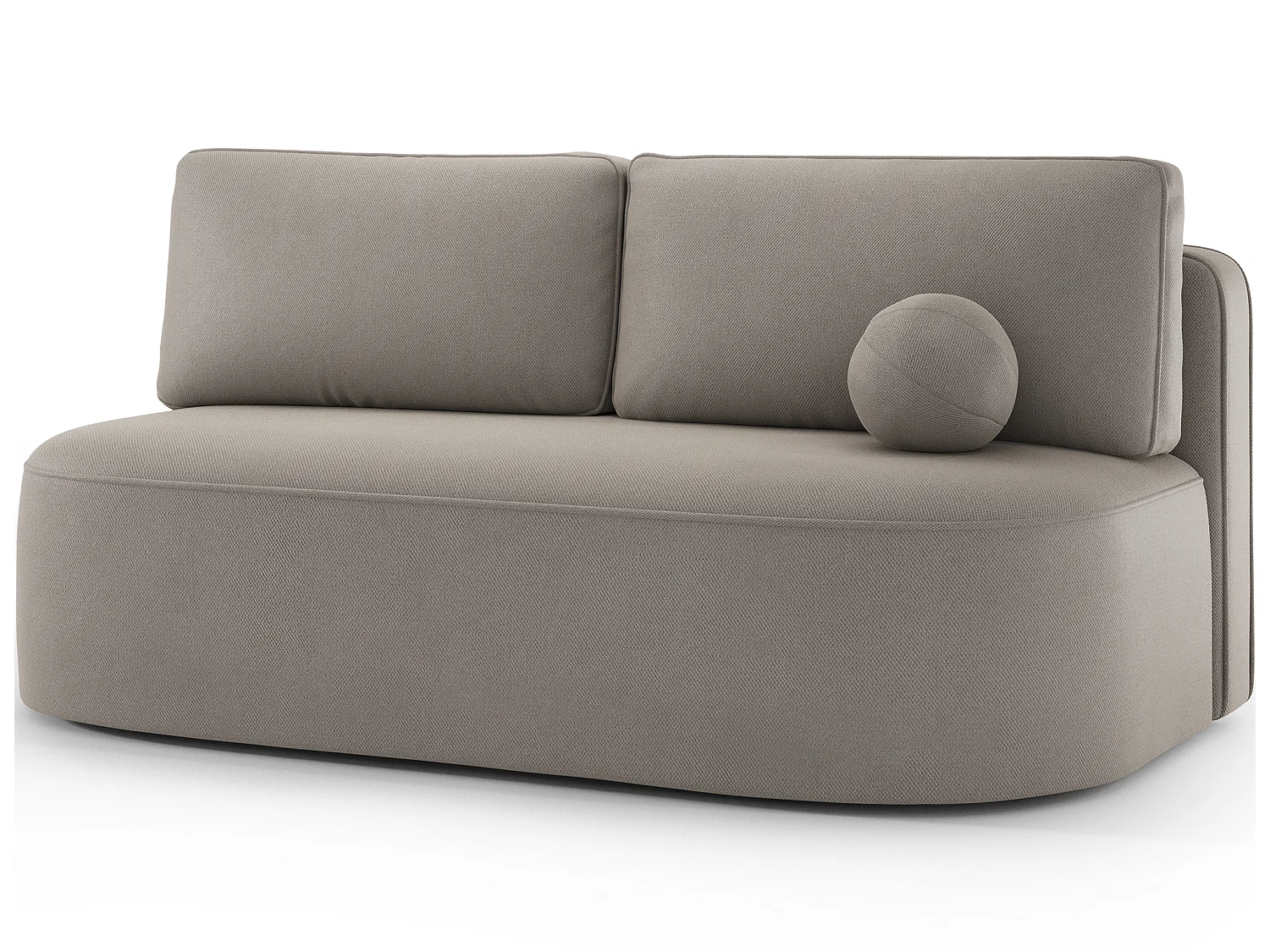 Canapé convertible 2 places KOURA tissu doux avec coffre – 193cm-Taupe