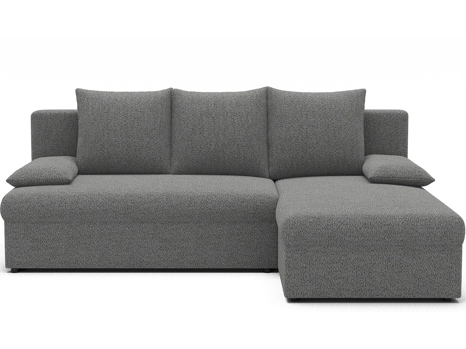 Canapé d’angle réversible convertible GARY en tissu côtelé – 206cm-Gris