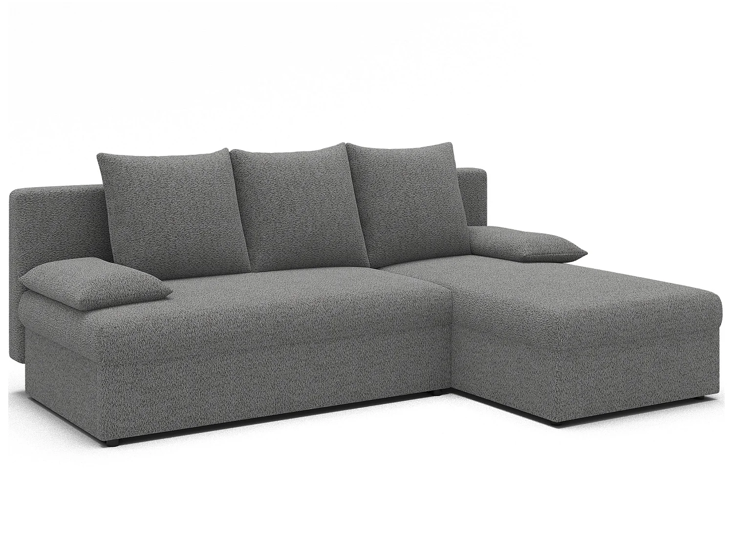 Canapé d’angle réversible convertible GARY en tissu côtelé – 206cm-Gris