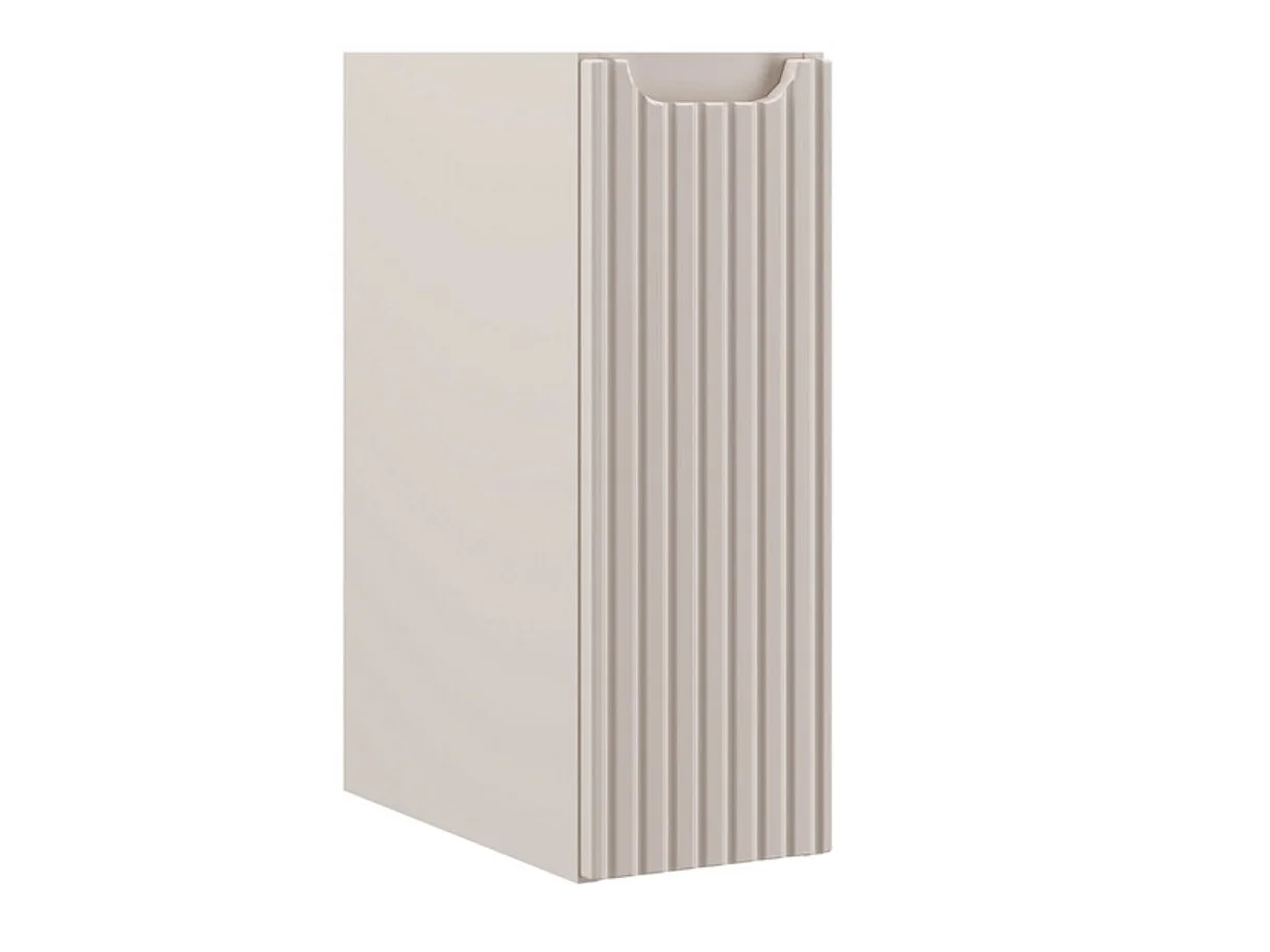 Ensemble meuble salle de bain suspendu NOVA 140cm taupe avec panier à linge et plan effet bois Chêne Casella