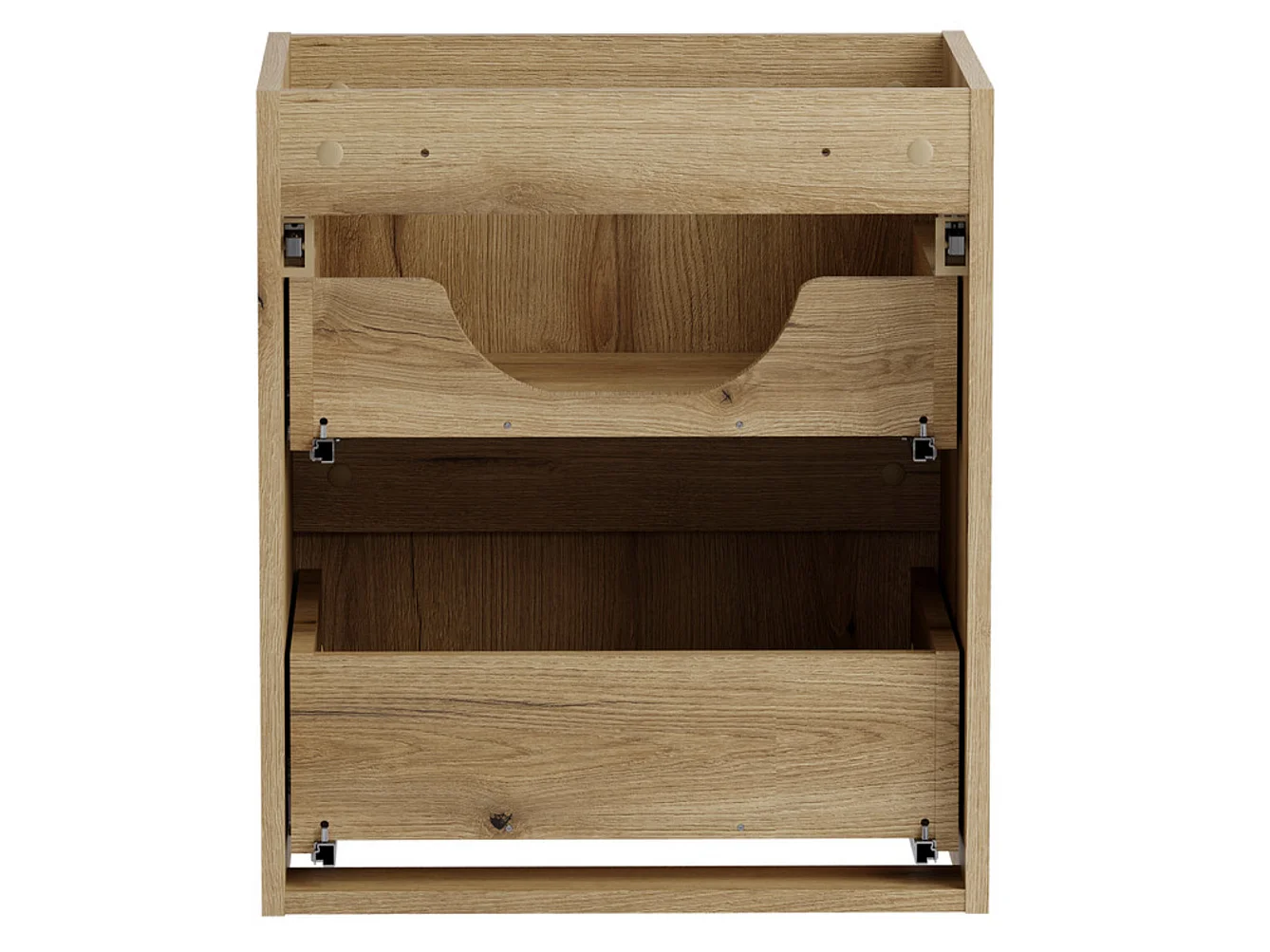 Meuble suspendu 2 tiroirs avec vasque encastrée NOVA-Naturel-Largeur 50 cm