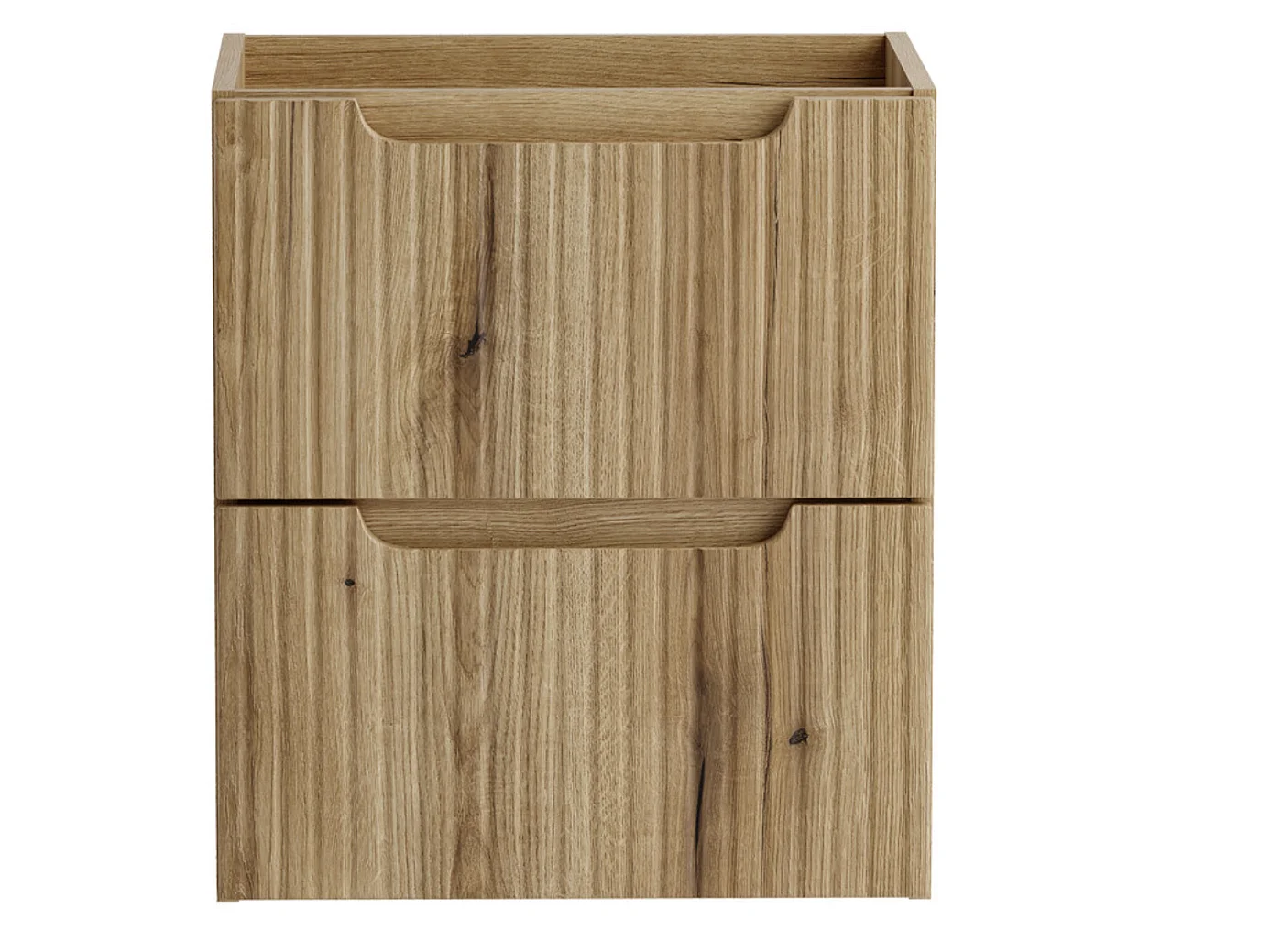 Meuble suspendu 2 tiroirs avec vasque encastrée NOVA-Naturel-Largeur 50 cm