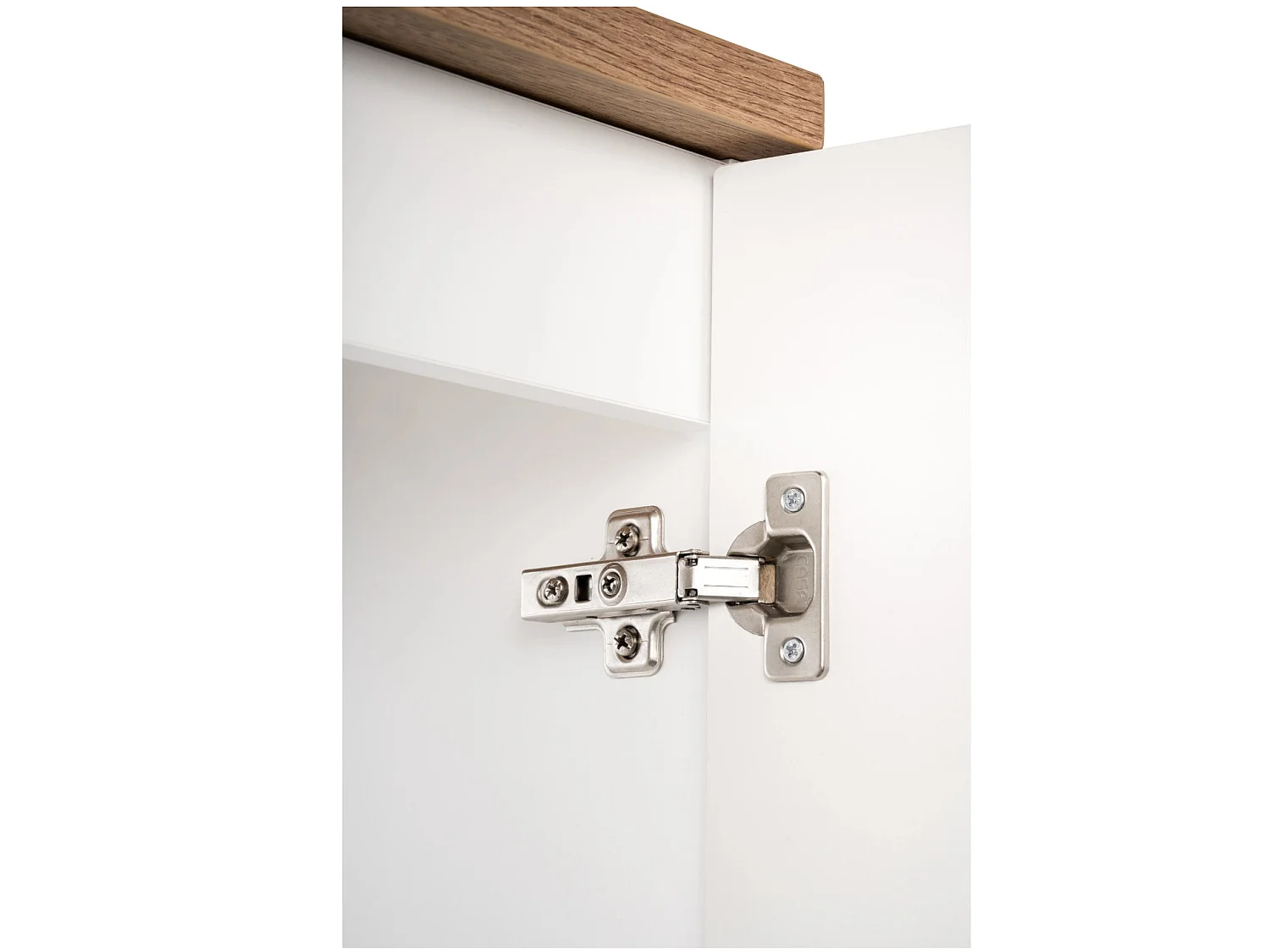 Meuble sous vasque suspendu 2 tiroirs avec plan NOVA-Blanc-Plateau Naturel-Largeur 50 cm