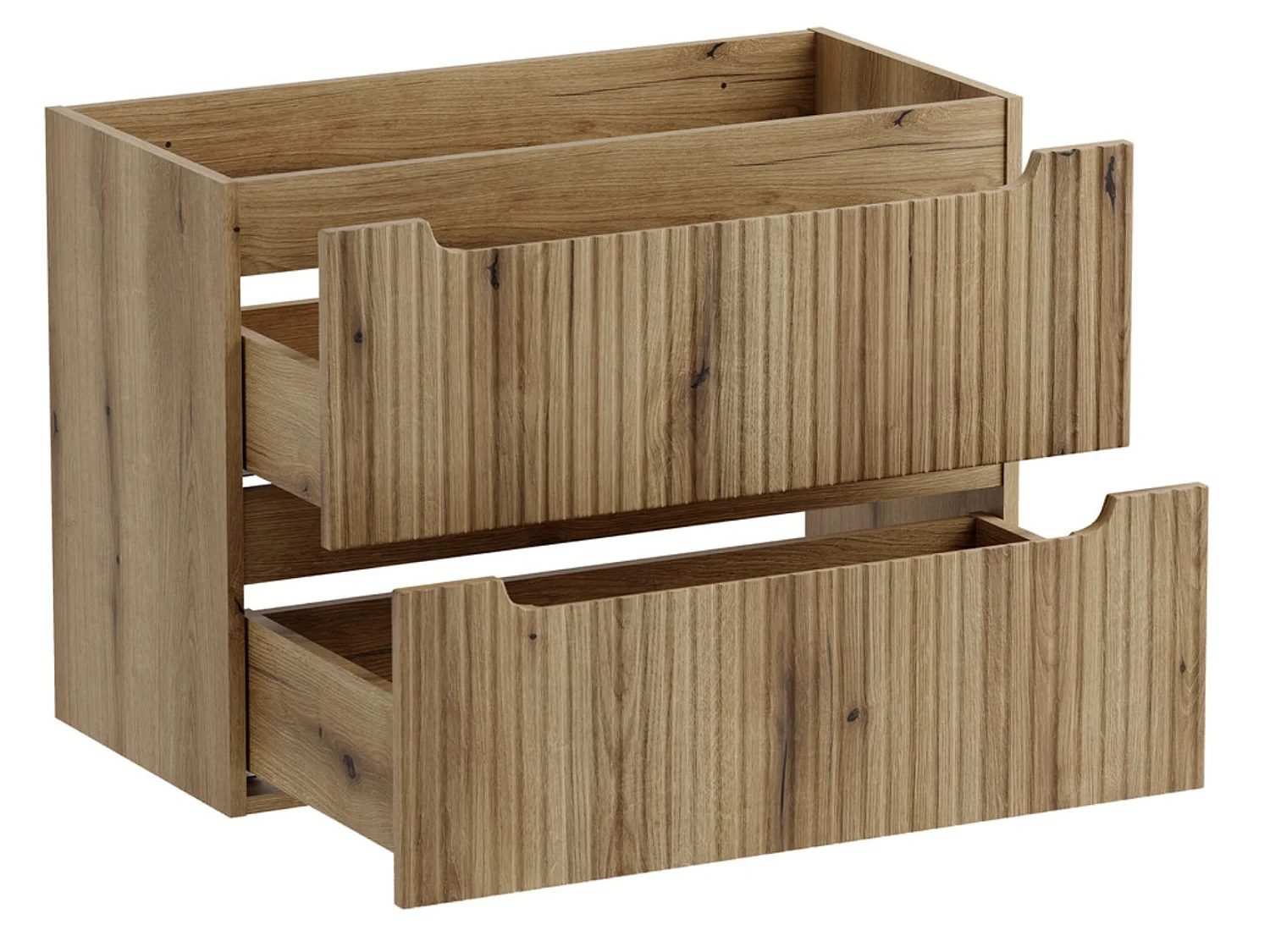 Mueble de baño suspendido NOVA en roble natural, 80 cm, con lavabo BEYOND – Madera elegante y diseño contemporáneo.