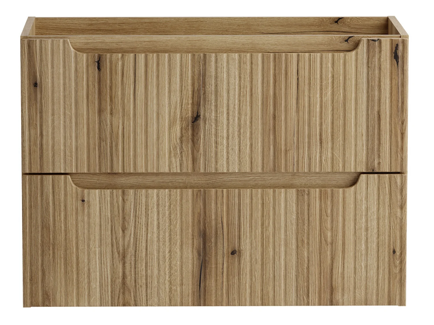 Mueble de baño suspendido NOVA en roble natural, 80 cm, con lavabo BEYOND – Madera elegante y diseño contemporáneo.