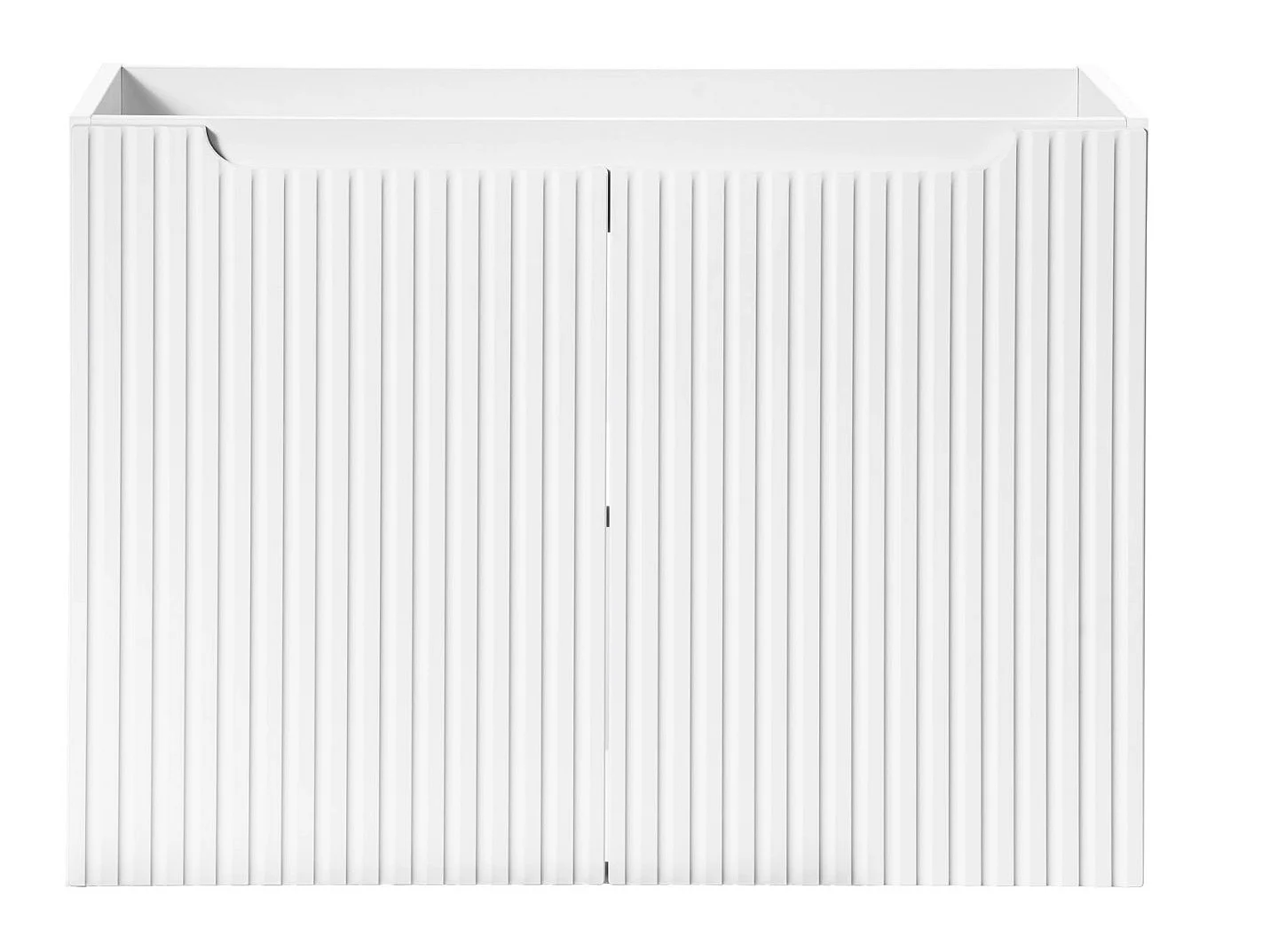 Meuble sous vasque suspendu 2 portes avec plan NOVA-Blanc-Plateau Blanc-Largeur 80 cm