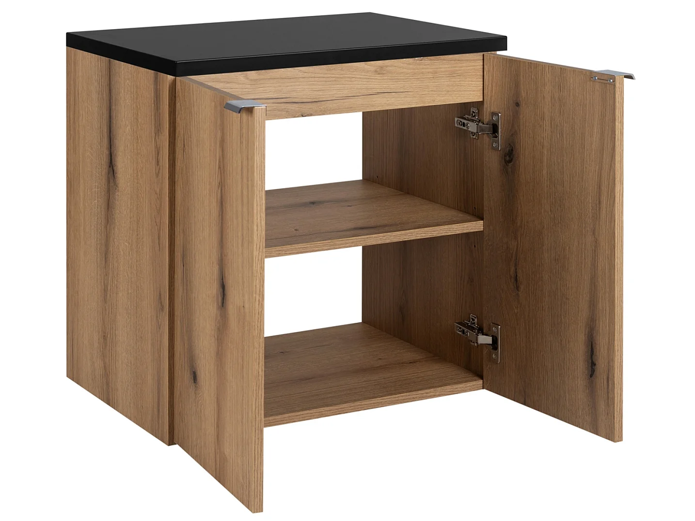 Meuble sous-vasque suspendu 2 portes avec plan NOVA OAK – Naturel et rangement pratique-Naturel-Largeur 60 cm