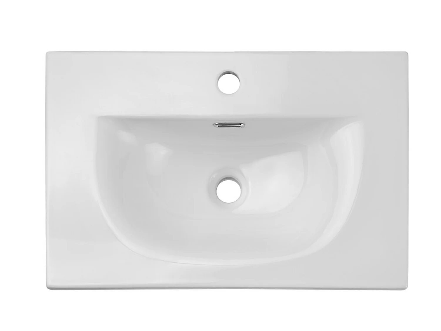 Meuble suspendu 2 portes avec vasque encastrée NOVA-Blanc-Largeur 80 cm