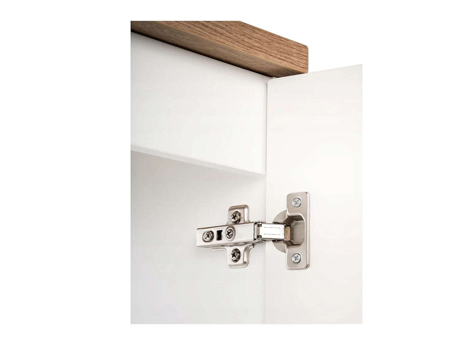 Meuble suspendu 2 portes avec vasque ovale blanche NOVA-Blanc-Largeur 60 cm