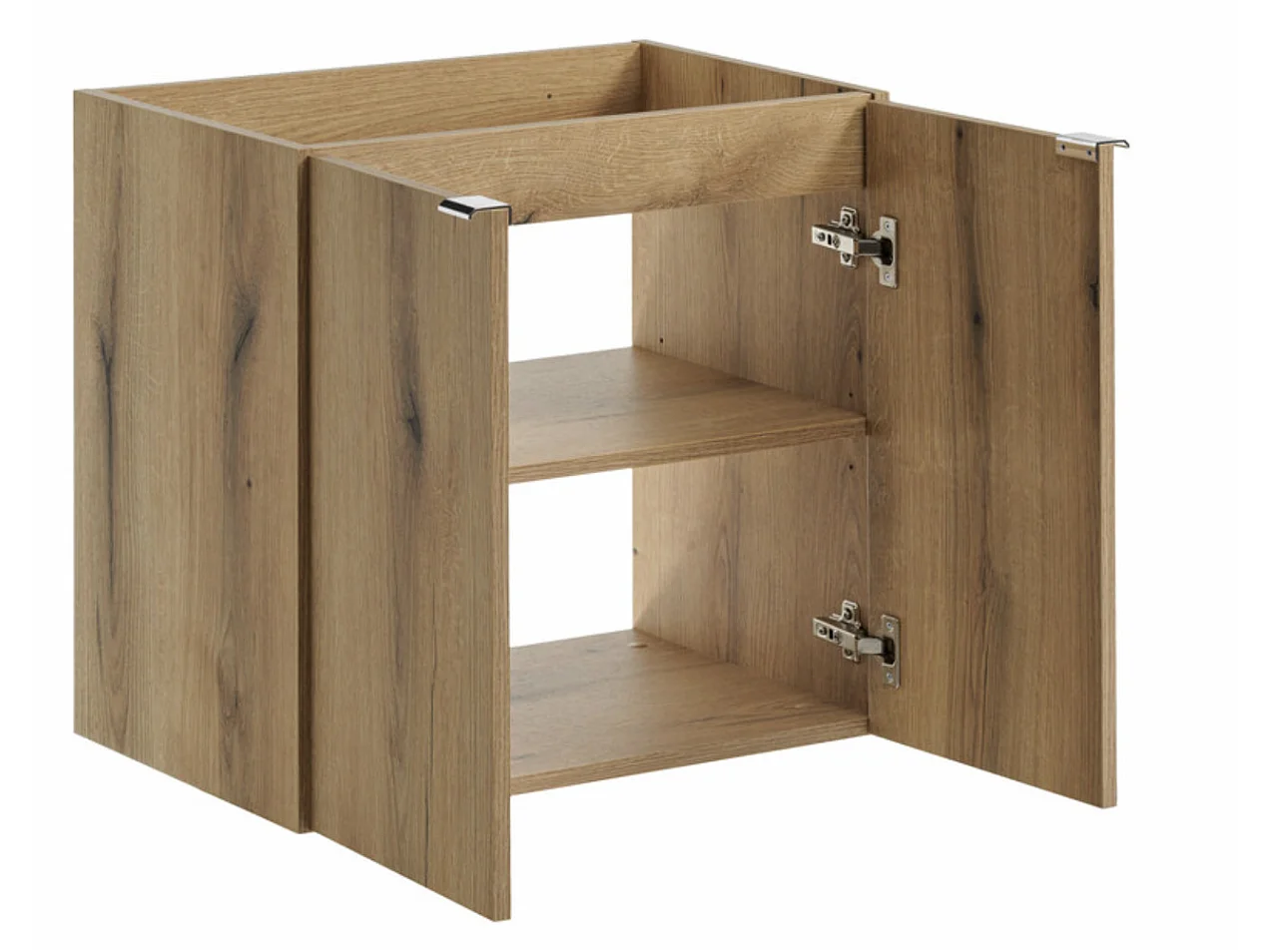Ensemble meuble salle de bain suspendu 2 portes avec vasque encastrée NOVA OAK-Largeur 80 cm