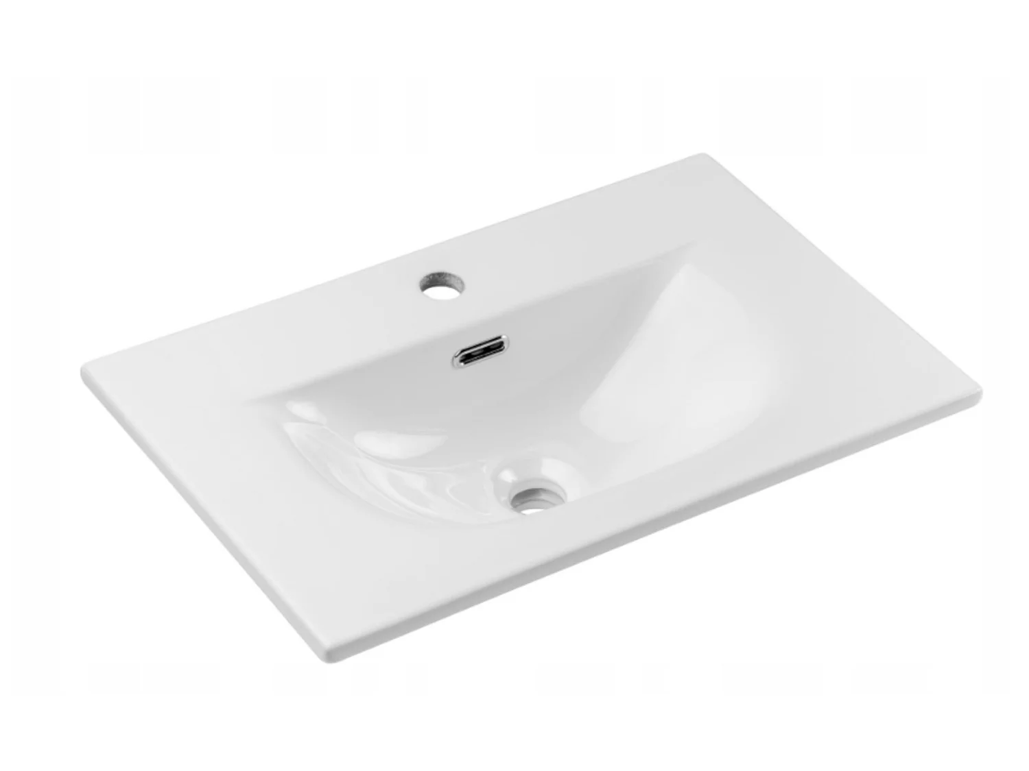 Ensemble meuble salle de bain suspendu 2 portes avec vasque encastrée NOVA OAK-Largeur 80 cm