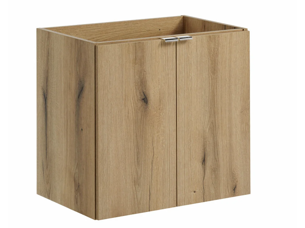 Ensemble meuble salle de bain suspendu 2 portes avec vasque encastrée NOVA OAK-Largeur 80 cm