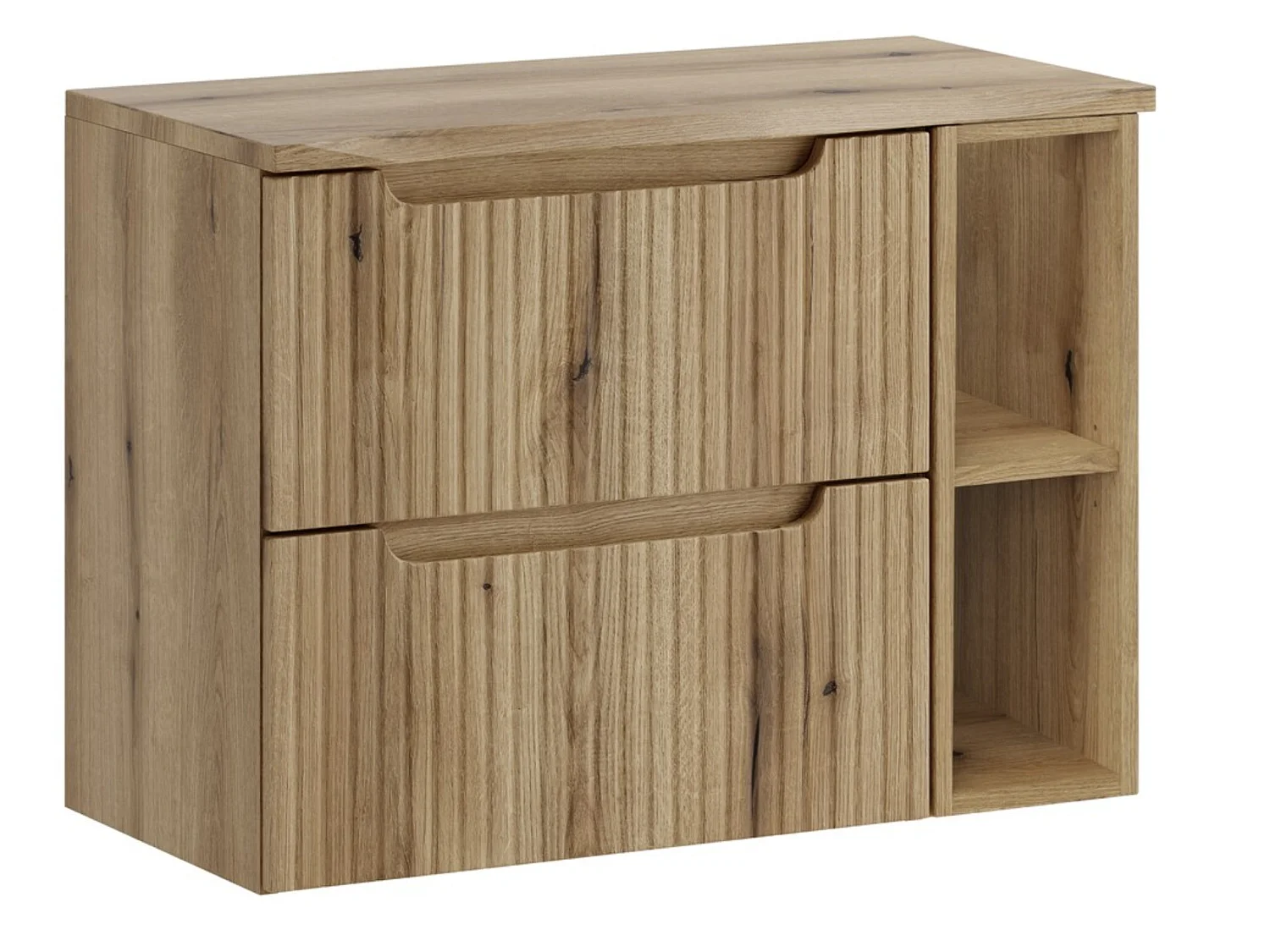 Mueble de baño suspendido NOVA con 2 cajones – Muebles de baño modernos-Natural-Anchura 60 cm