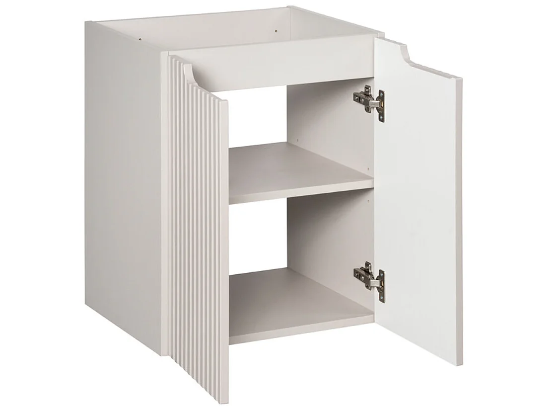 Meuble suspendu 2 portes avec vasque encastrée NOVA-Taupe-Largeur 50 cm