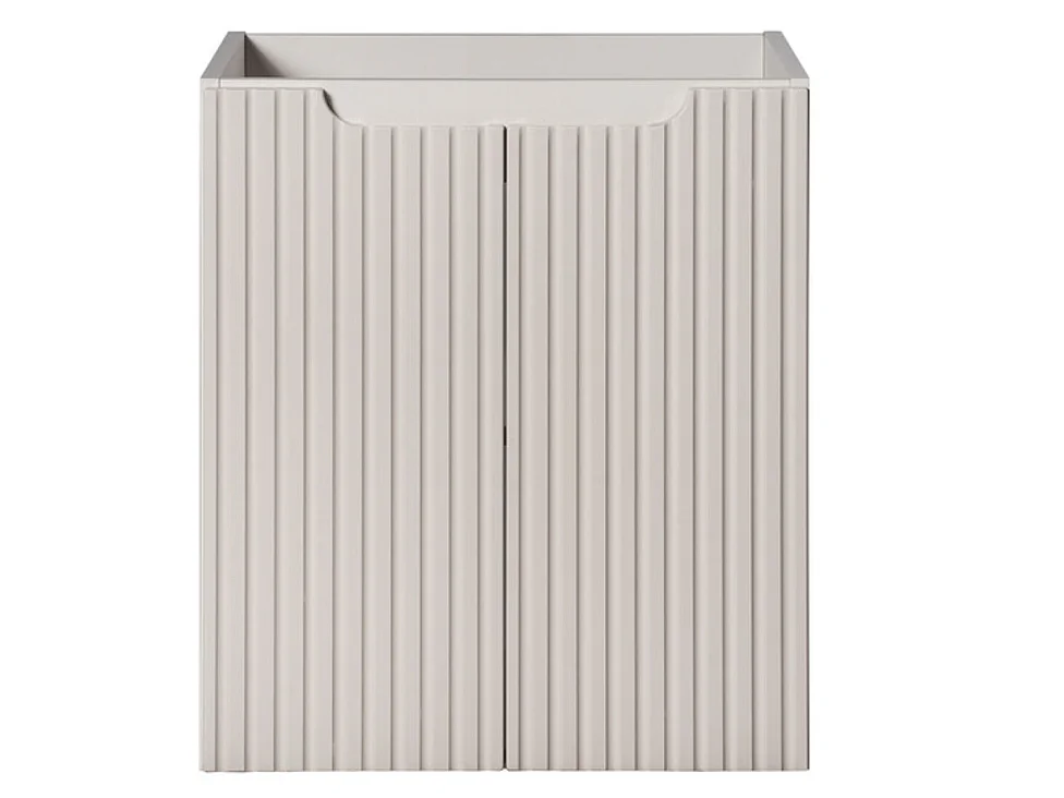 Meuble suspendu 2 portes avec vasque encastrée NOVA-Taupe-Largeur 50 cm