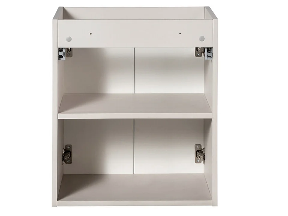 Meuble suspendu 2 portes avec vasque encastrée NOVA-Taupe-Largeur 50 cm