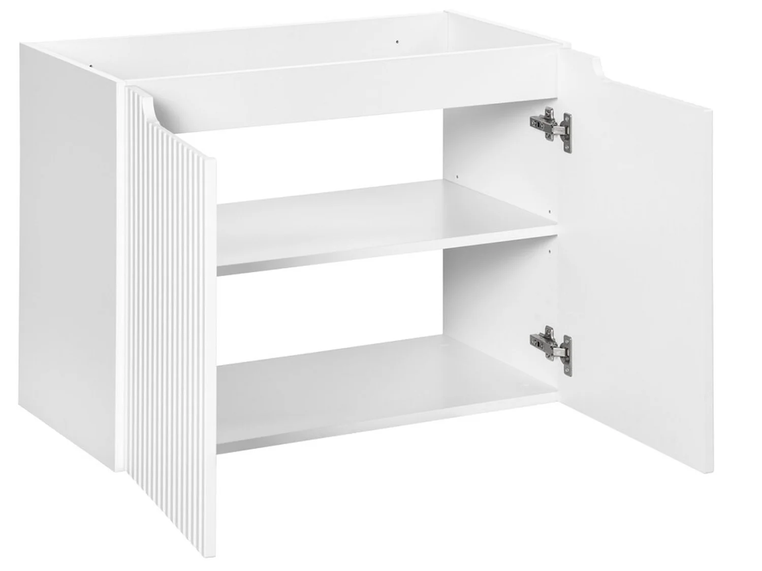 Meuble suspendu 2 portes avec vasque encastrée NOVA-Taupe-Largeur 50 cm