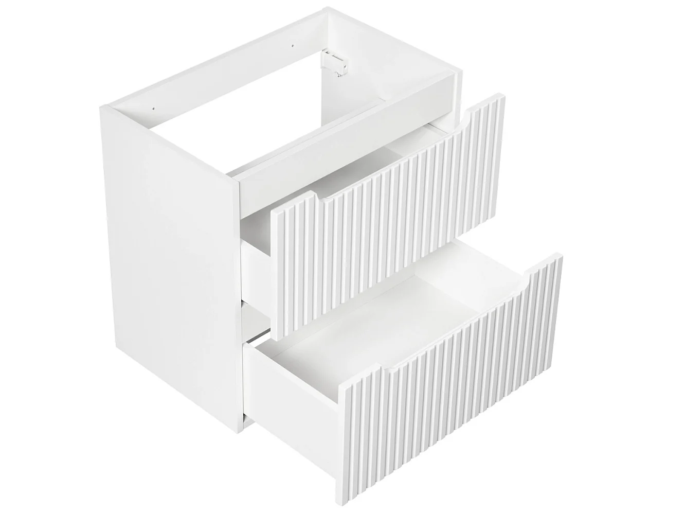 Meuble suspendu 2 tiroirs avec vasque ovale blanche NOVA-Blanc-Largeur 80 cm