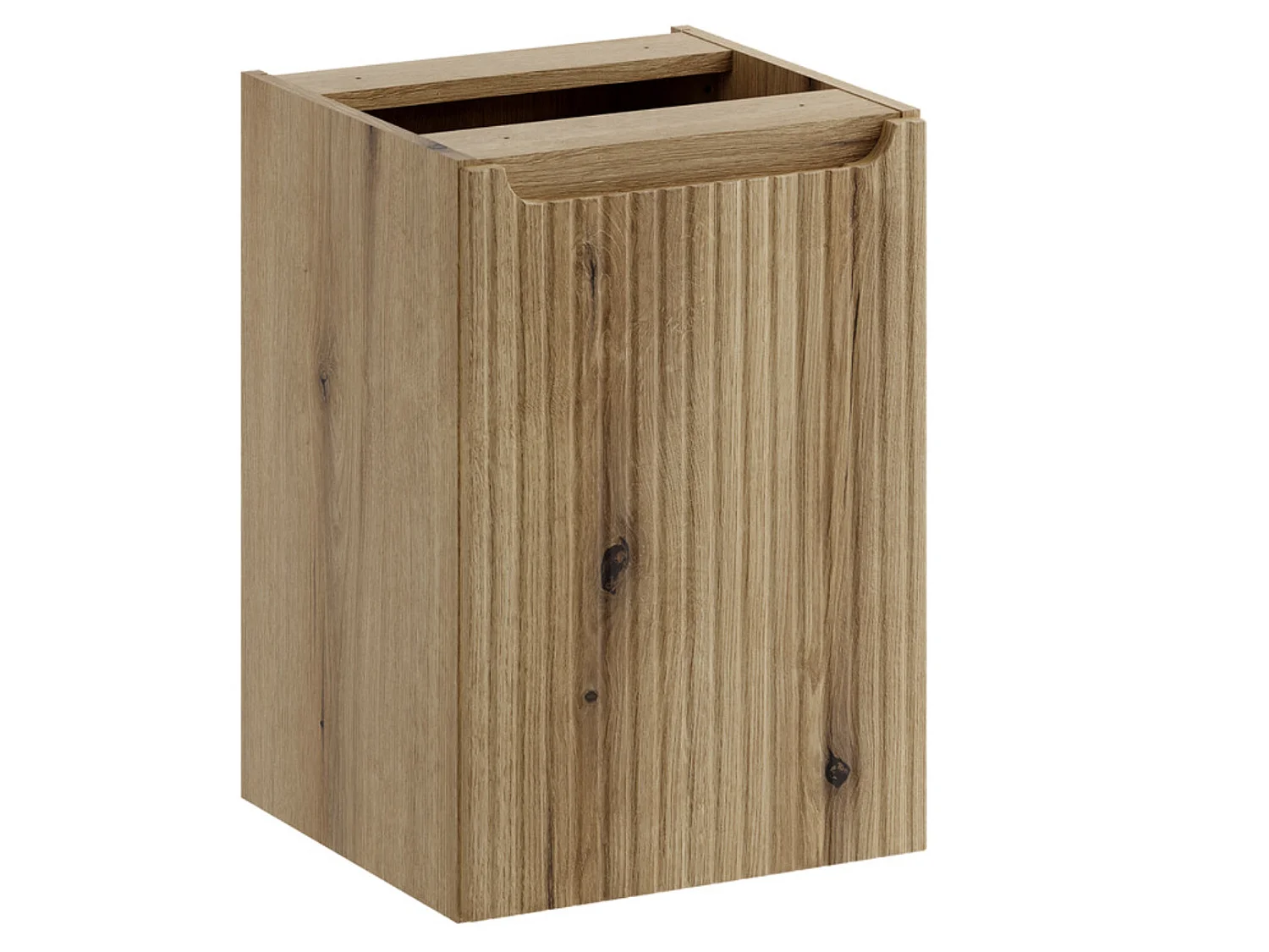 Ensemble meuble salle de bain suspendu NOVA 90cm Chêne naturel avec panier à linge