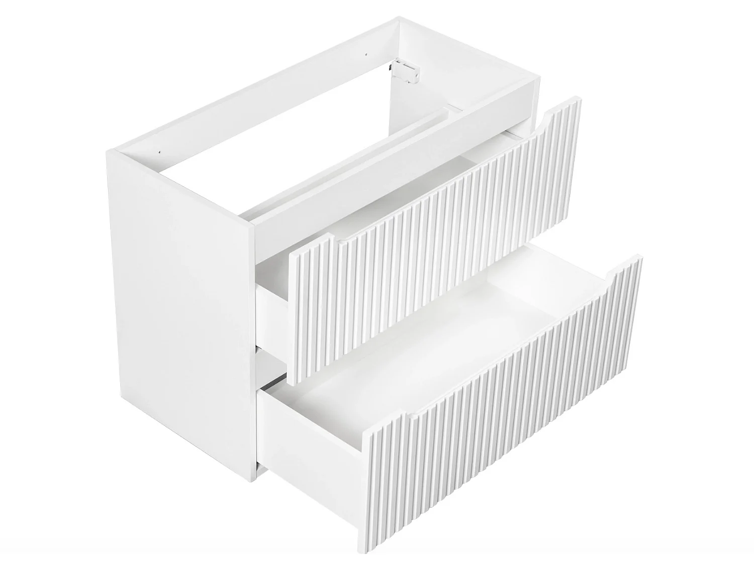Meuble suspendu 2 tiroirs avec vasque encastrée NOVA-Blanc-Largeur 80 cm