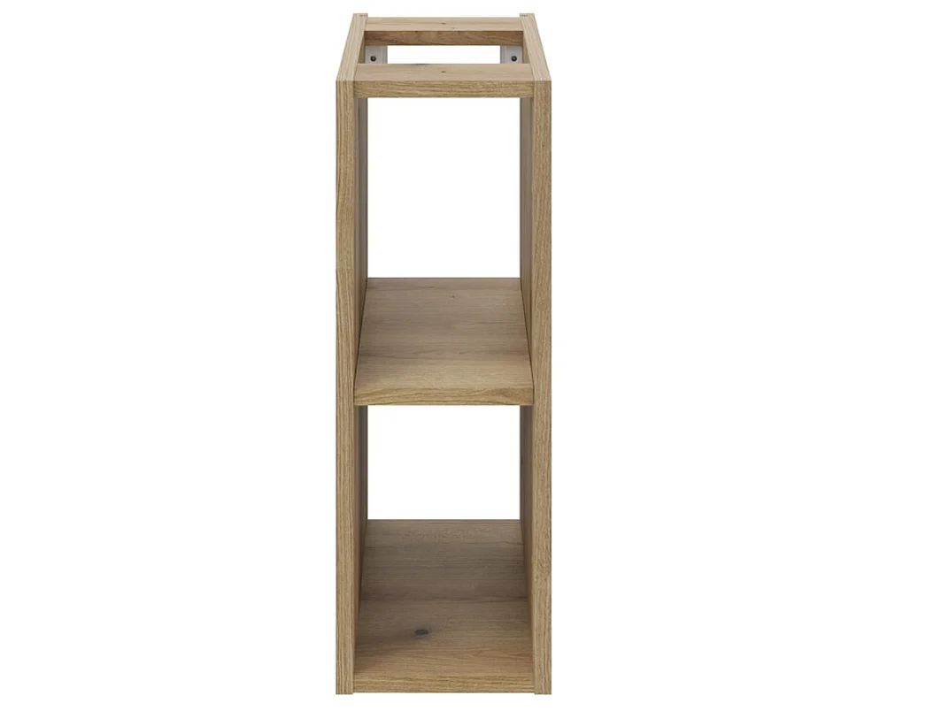 Meuble de salle de bain suspendu 2 portes avec plan de travail NOVA 80cm-Naturel