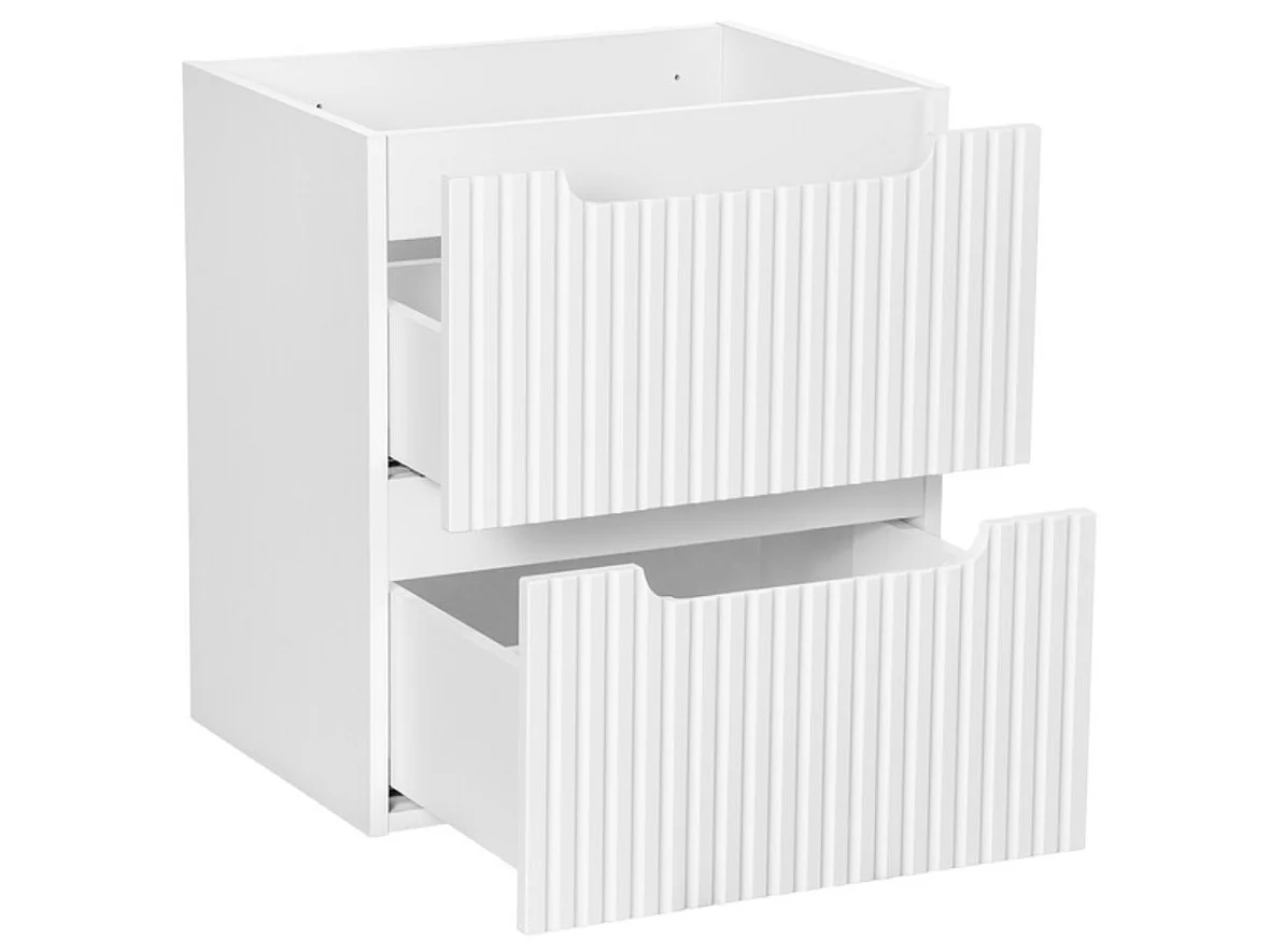 Meuble suspendu 2 tiroirs avec vasque encastrée NOVA-Blanc-Largeur 50 cm