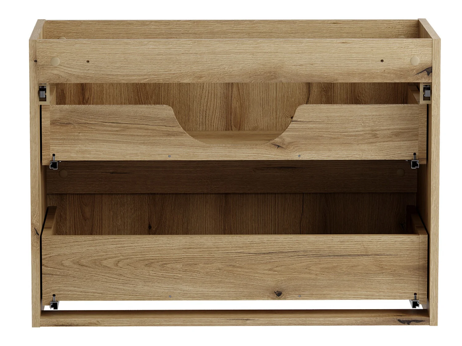 Meuble salle de bain suspendu NOVA Chêne naturel 120cm – 2 tiroirs et 2 étagères