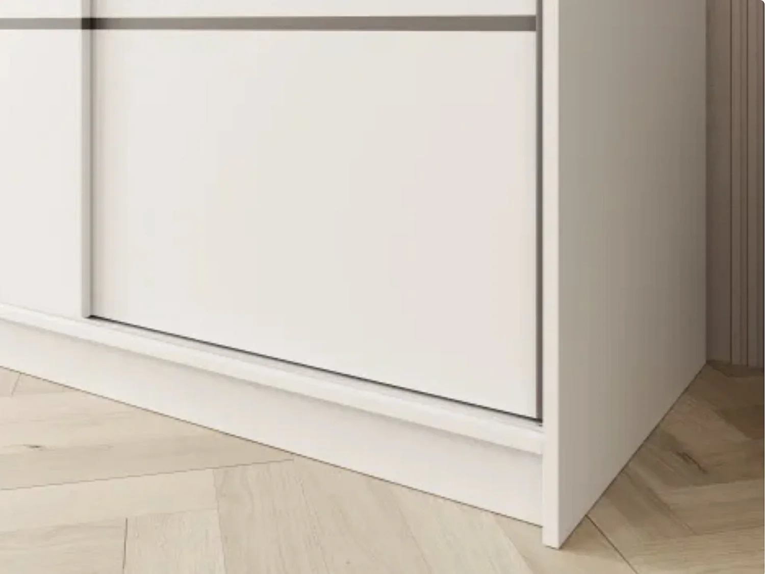 Armoire coulissante 3 portes ANLY 200cm – Dressing grande capacité-Blanc
