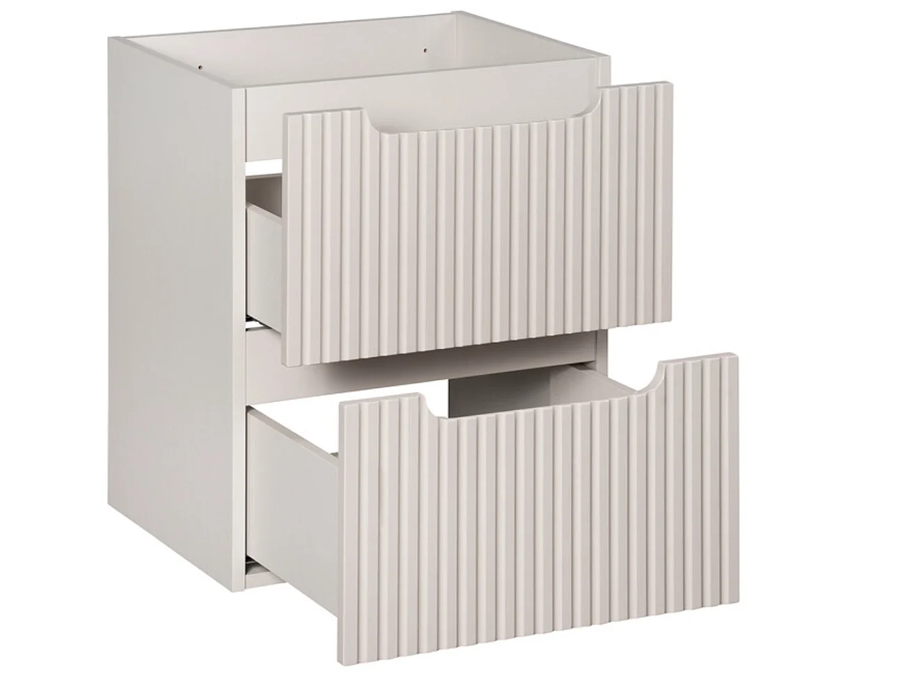 Meuble suspendu 2 tiroirs avec vasque encastrée NOVA-Taupe-Largeur 50 cm