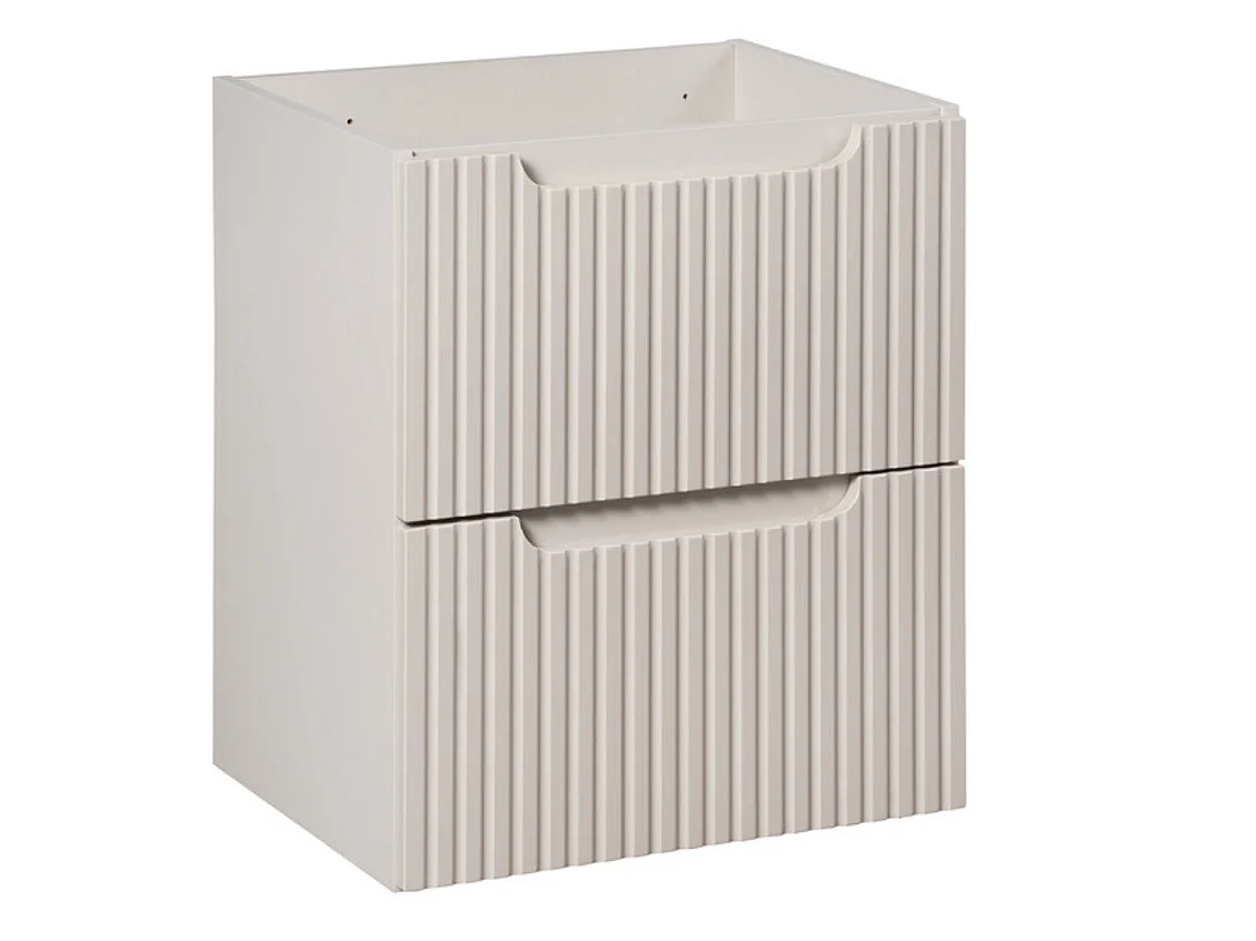 Meuble suspendu 2 tiroirs avec vasque encastrée NOVA-Taupe-Largeur 50 cm