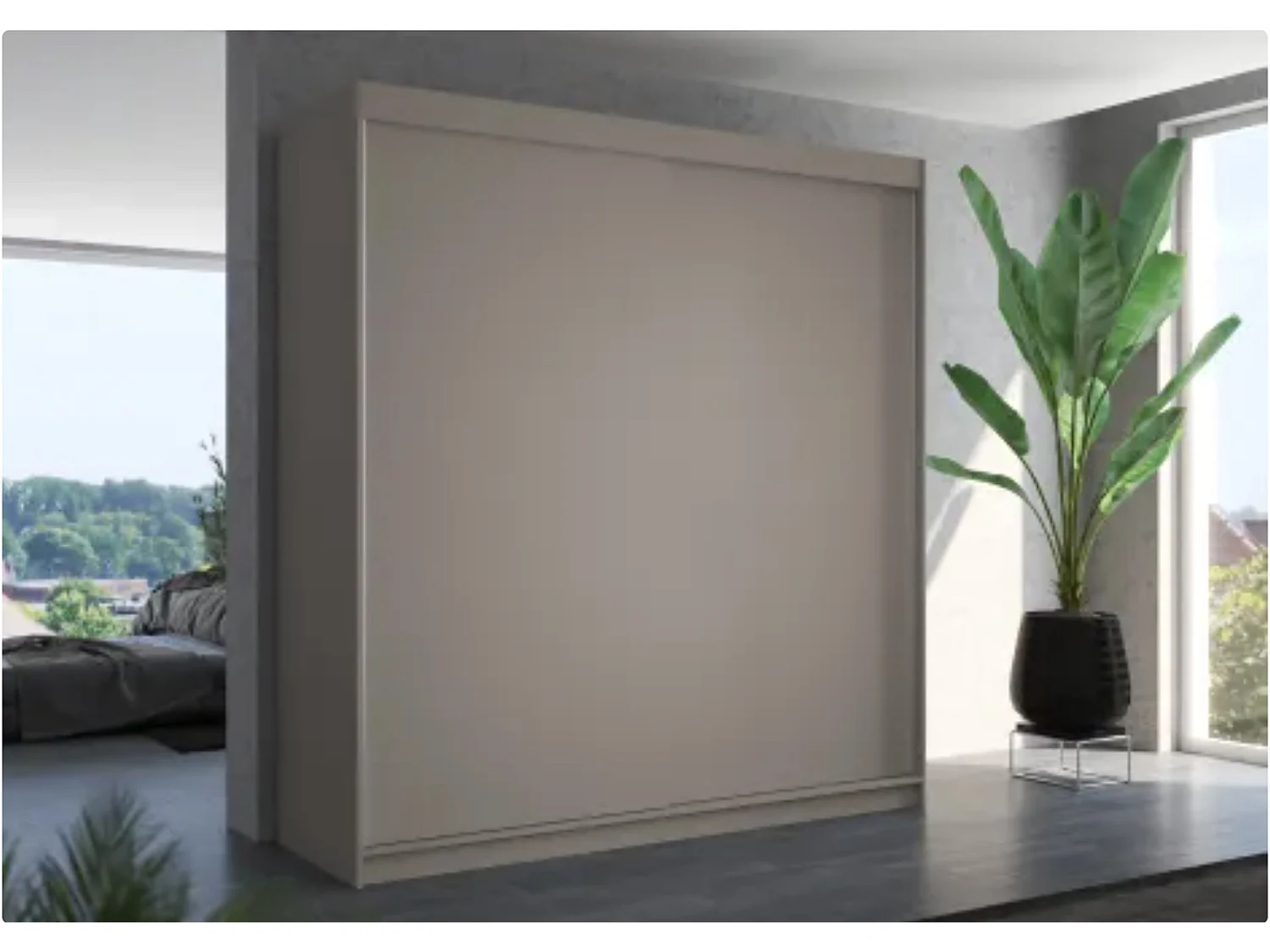 Armario para dormitorio de adulto TERIKA de 200 cm – Gran capacidad-Topo