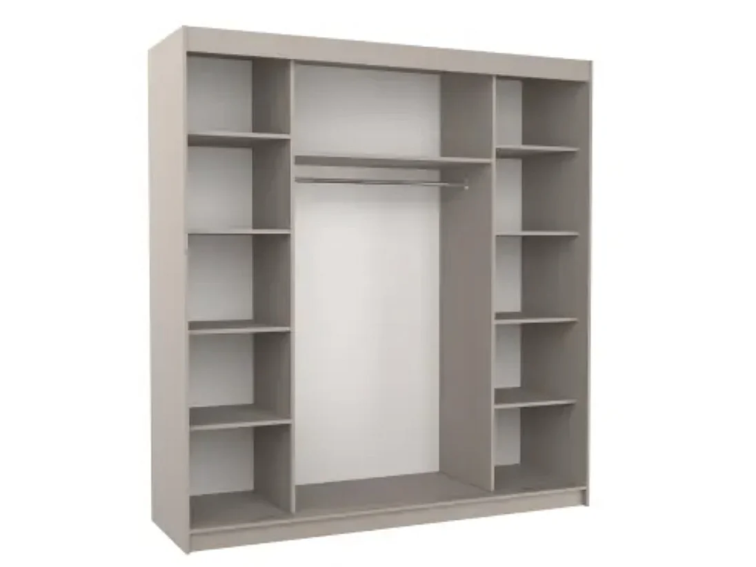 Armario para dormitorio de adulto TERIKA de 200 cm – Gran capacidad-Topo