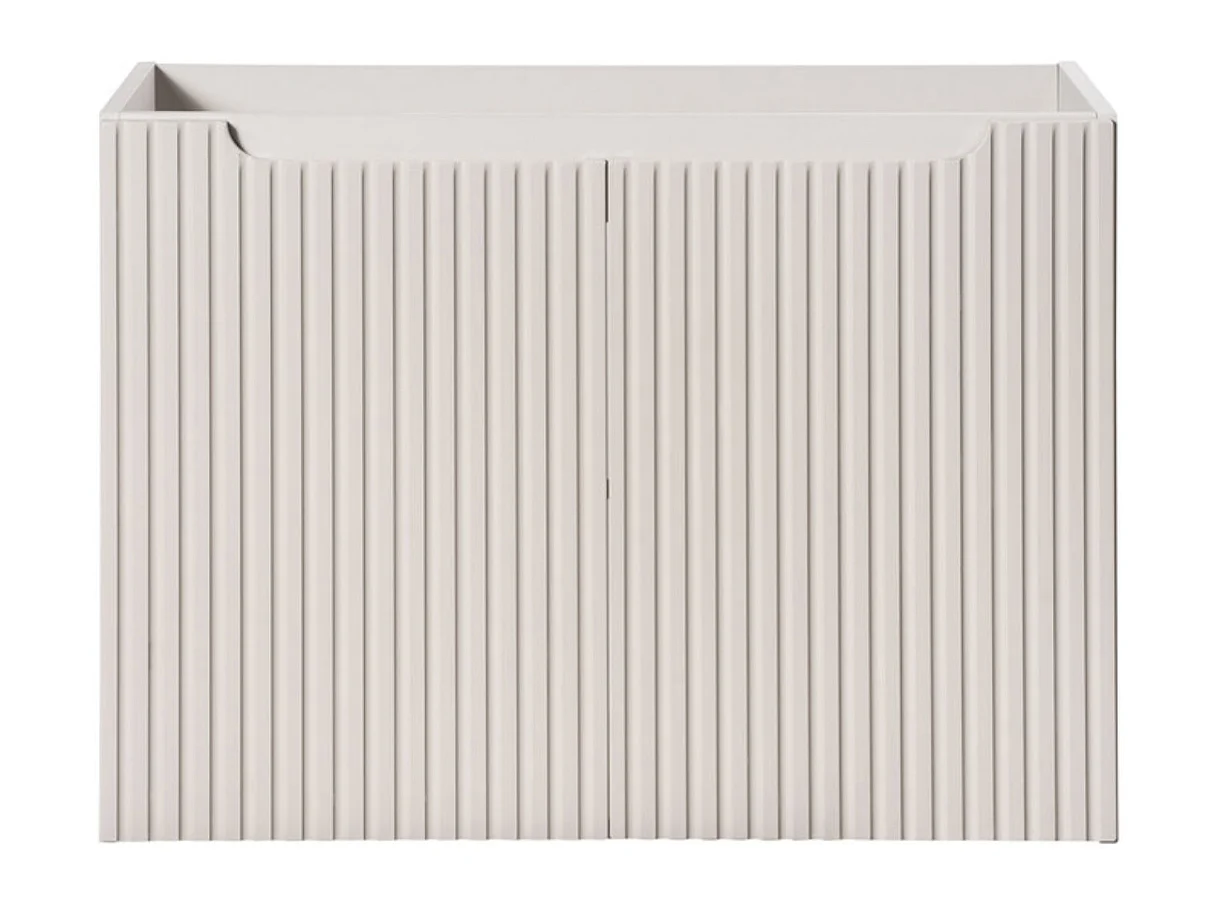 Meuble suspendu 2 portes avec vasque ovale blanche NOVA-Taupe-Largeur 80 cm
