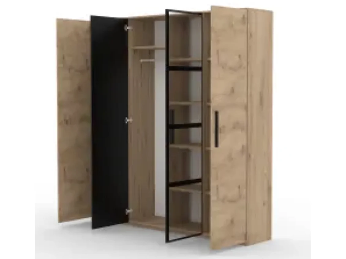 Armoire 4 portes avec miroir ADEN – Élégance, rangement et design moderne