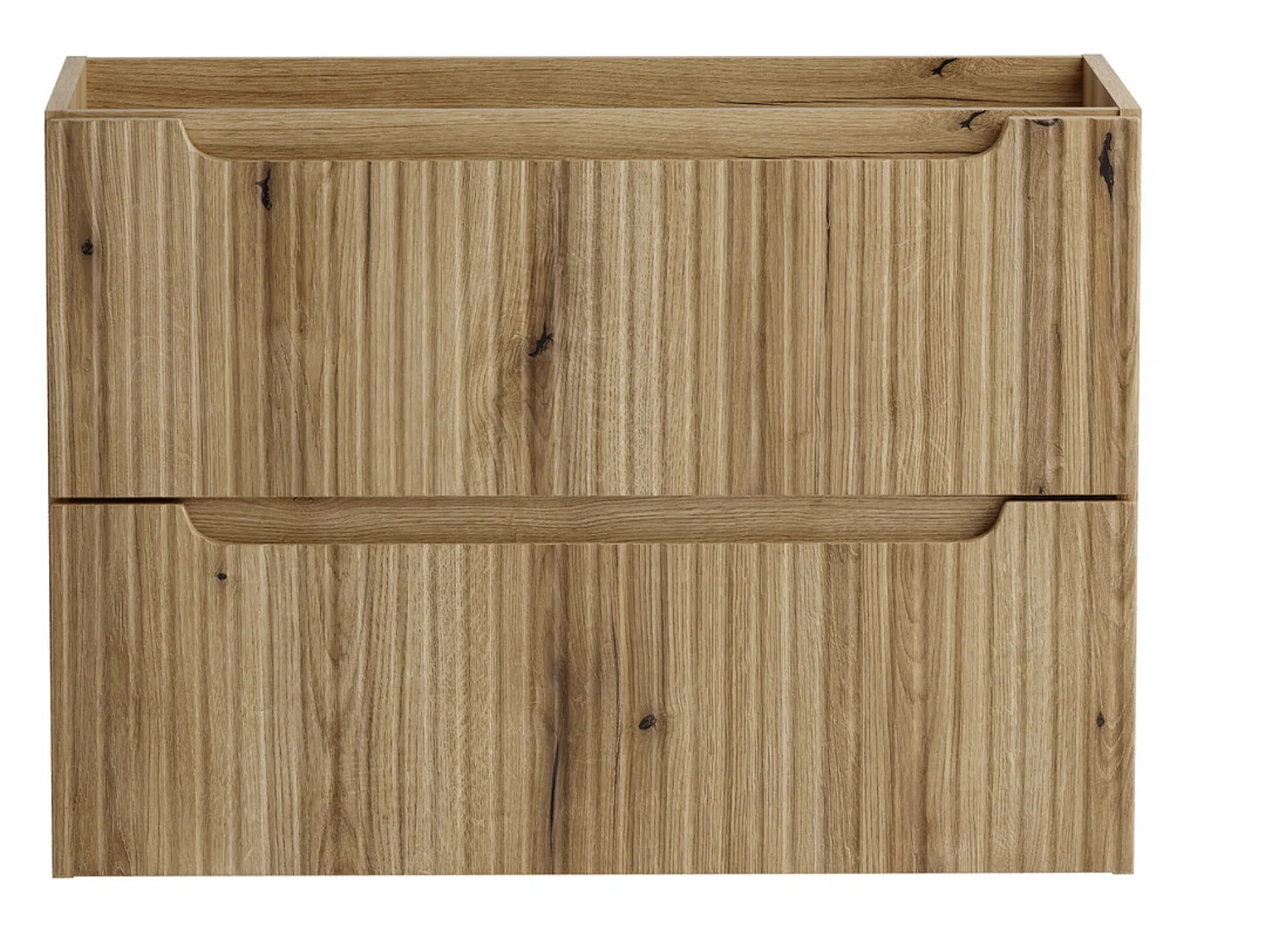 Meuble suspendu 2 tiroirs avec vasque encastrée NOVA-Naturel-Largeur 80 cm