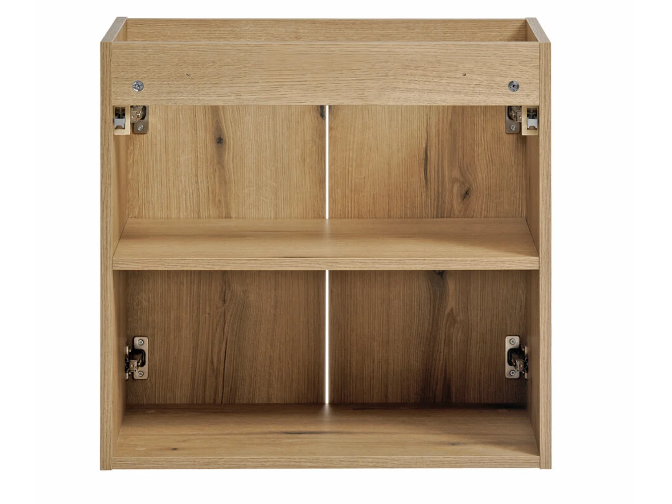 Ensemble meuble salle de bain suspendu 2 portes avec vasque encastrée NOVA OAK-Largeur 60 cm