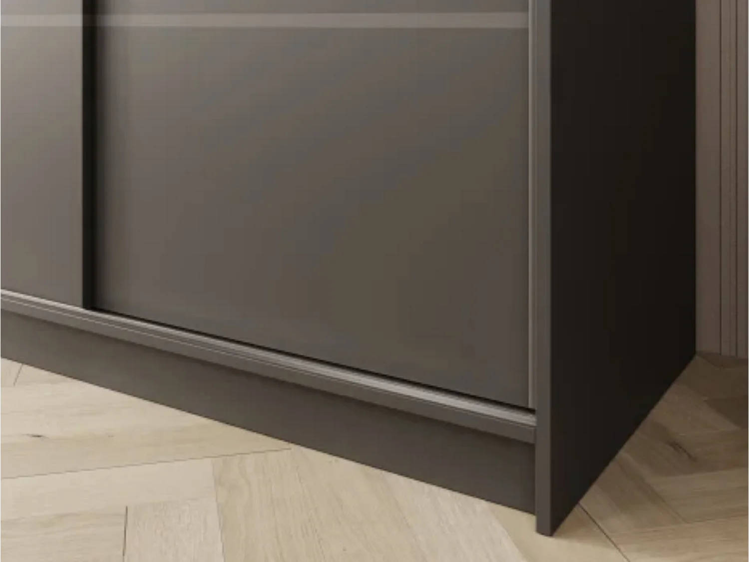Armoire coulissante 3 portes ANLY 200cm – Dressing grande capacité-Noir