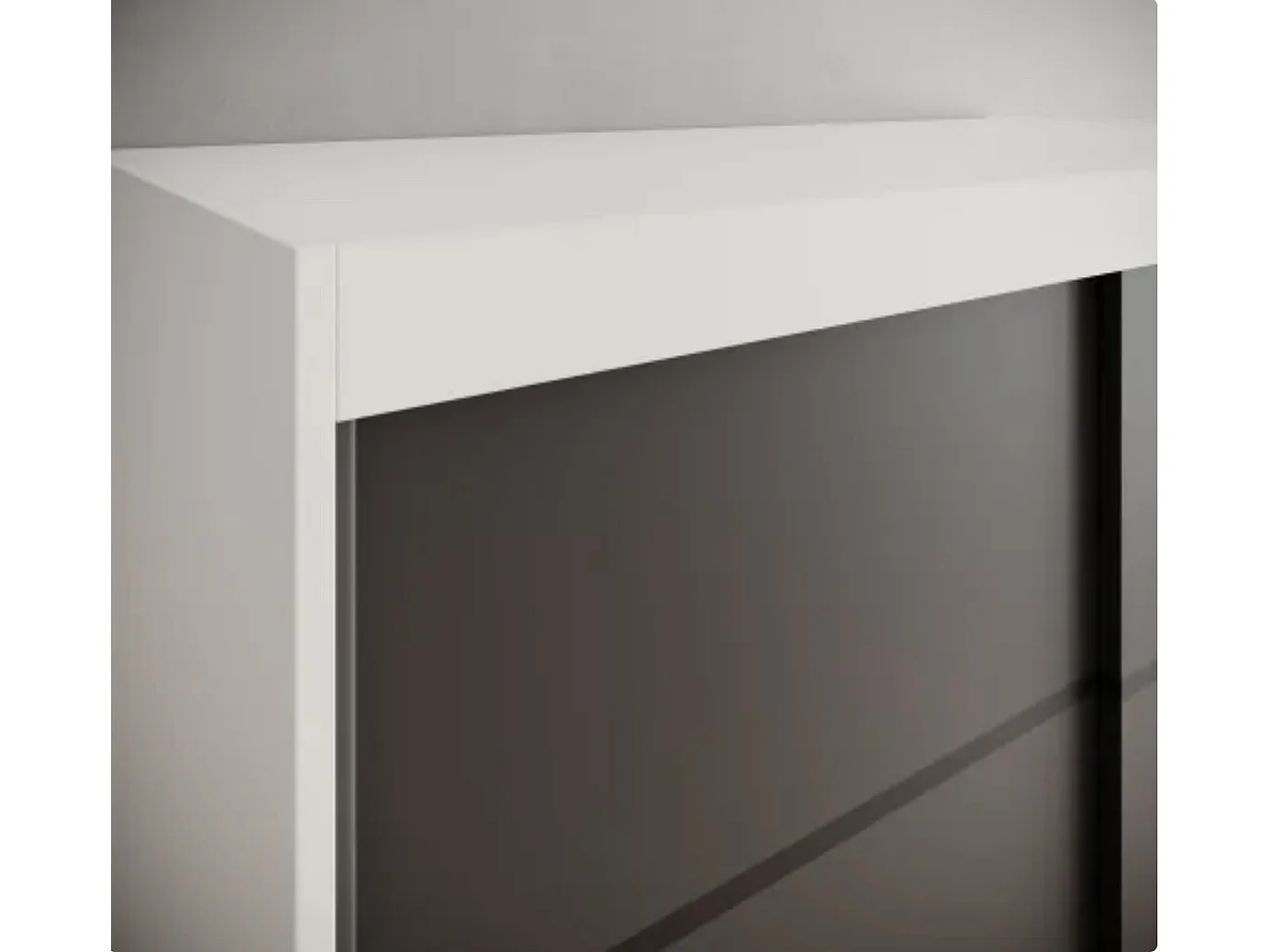 Armoire coulissante 2 portes ANLY 120cm – Compacte, moderne et fonctionnelle-Blanc/Noir