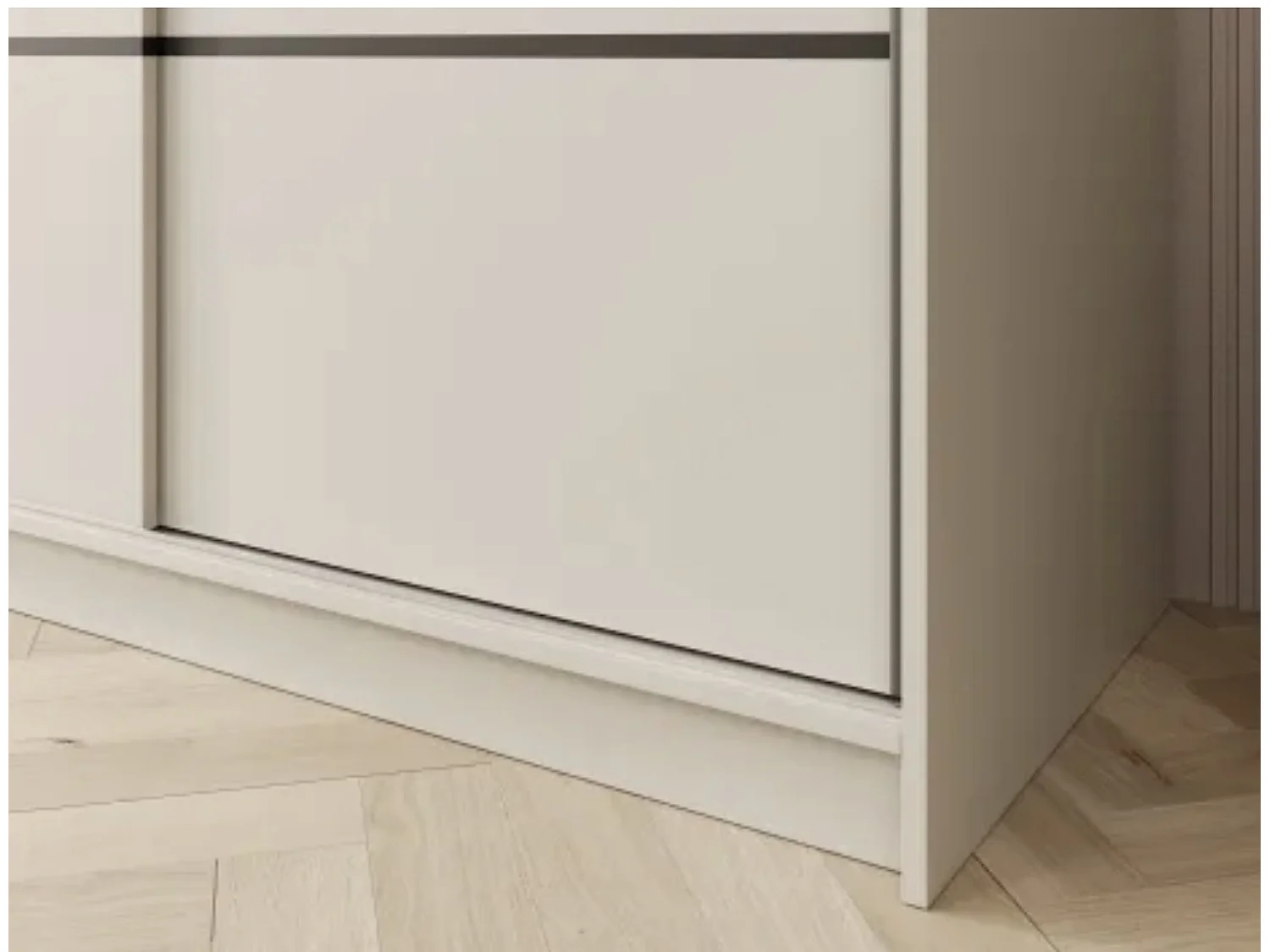 Armoire coulissante 3 portes ANLY 200cm – Dressing grande capacité-Beige