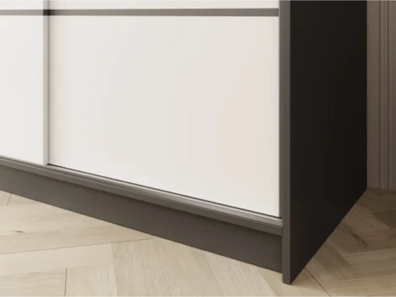 Armoire coulissante 3 portes ANLY 200cm – Dressing grande capacité-Noir/Blanc