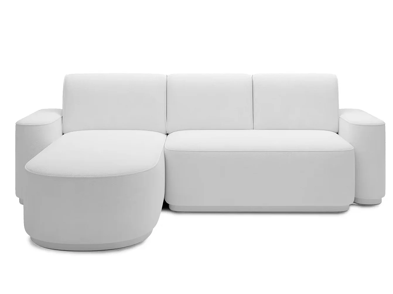Canapé d’angle convertible tissu ARTUMO – Confort et élégance-Blanc-angle gauche
