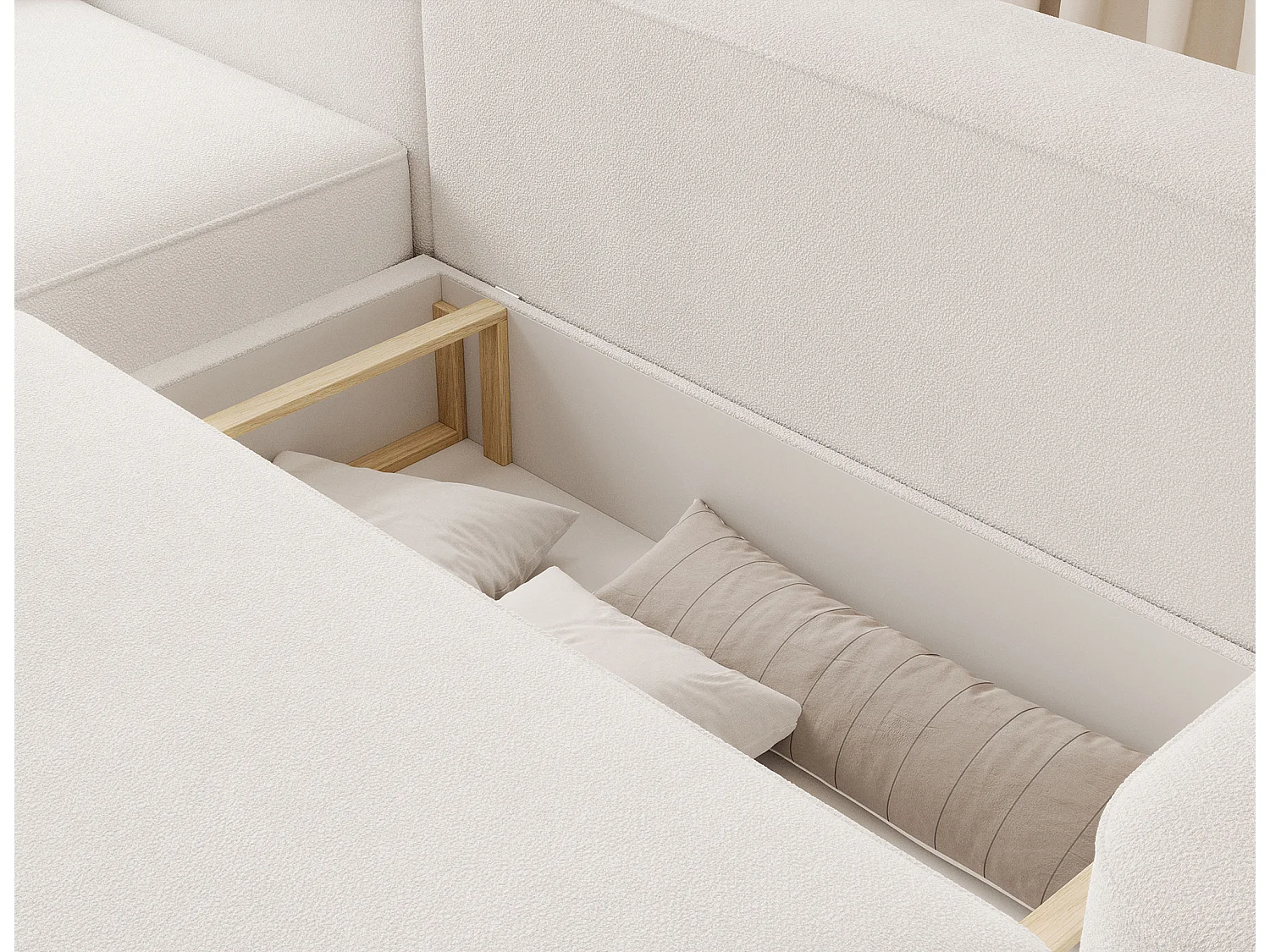Canapé d’angle convertible tissu ARTUMO – Confort et élégance-Blanc-angle gauche