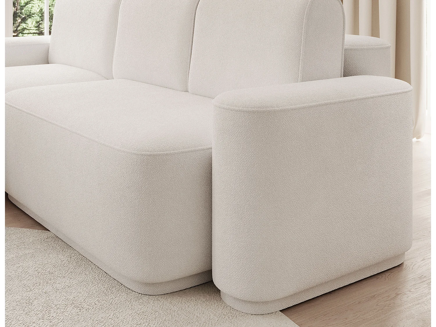 Canapé d’angle convertible tissu ARTUMO – Confort et élégance-Blanc-angle gauche