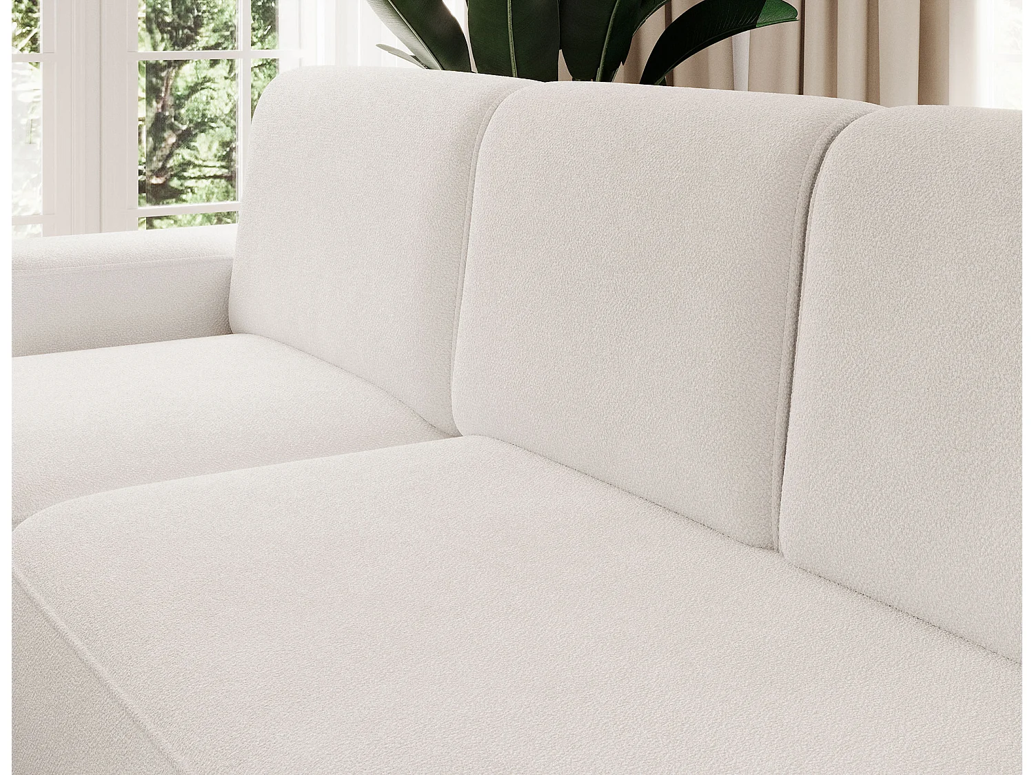 Canapé d’angle convertible tissu ARTUMO – Confort et élégance-Blanc-angle gauche