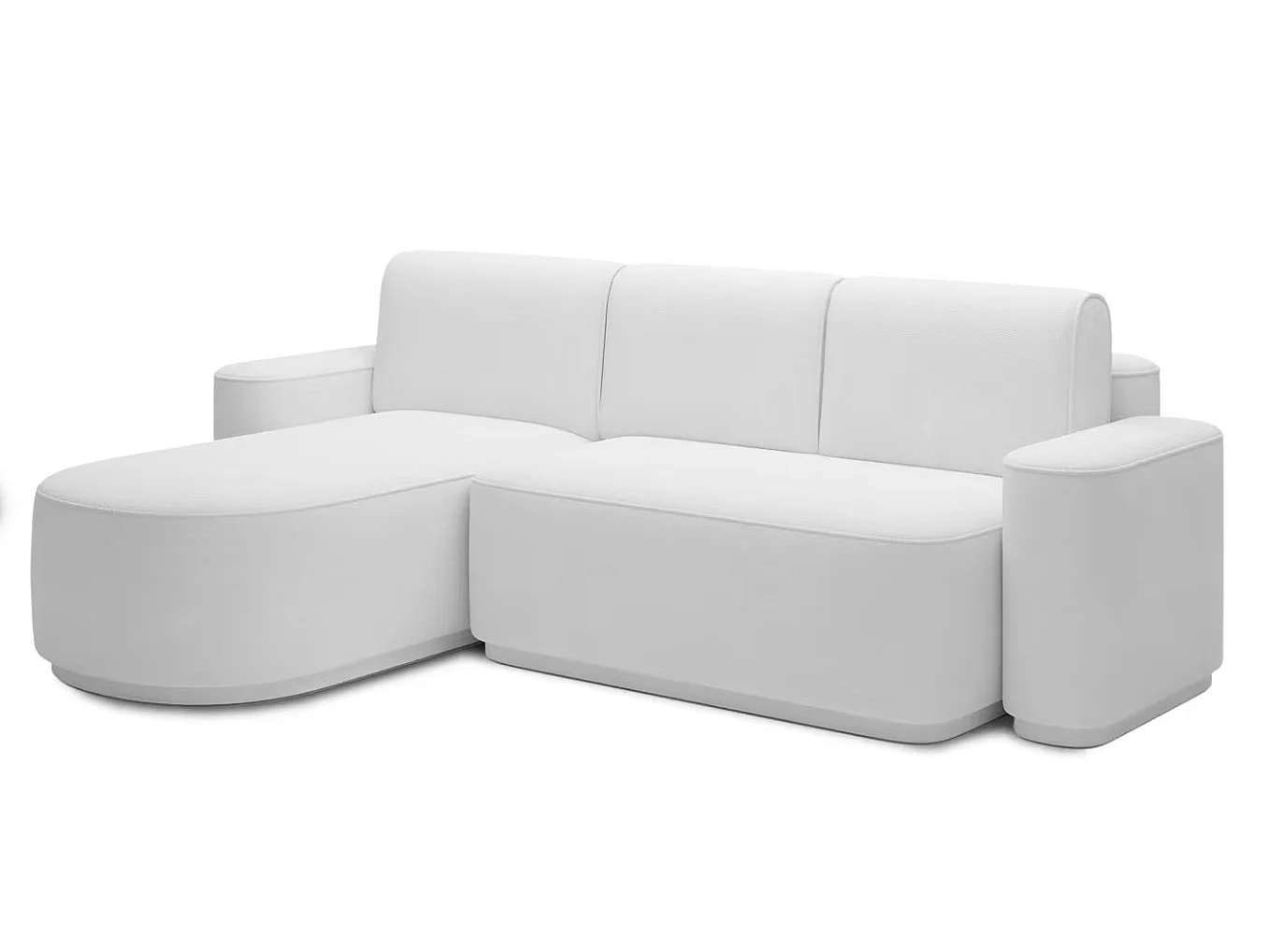Canapé d’angle convertible tissu ARTUMO – Confort et élégance-Blanc-angle gauche