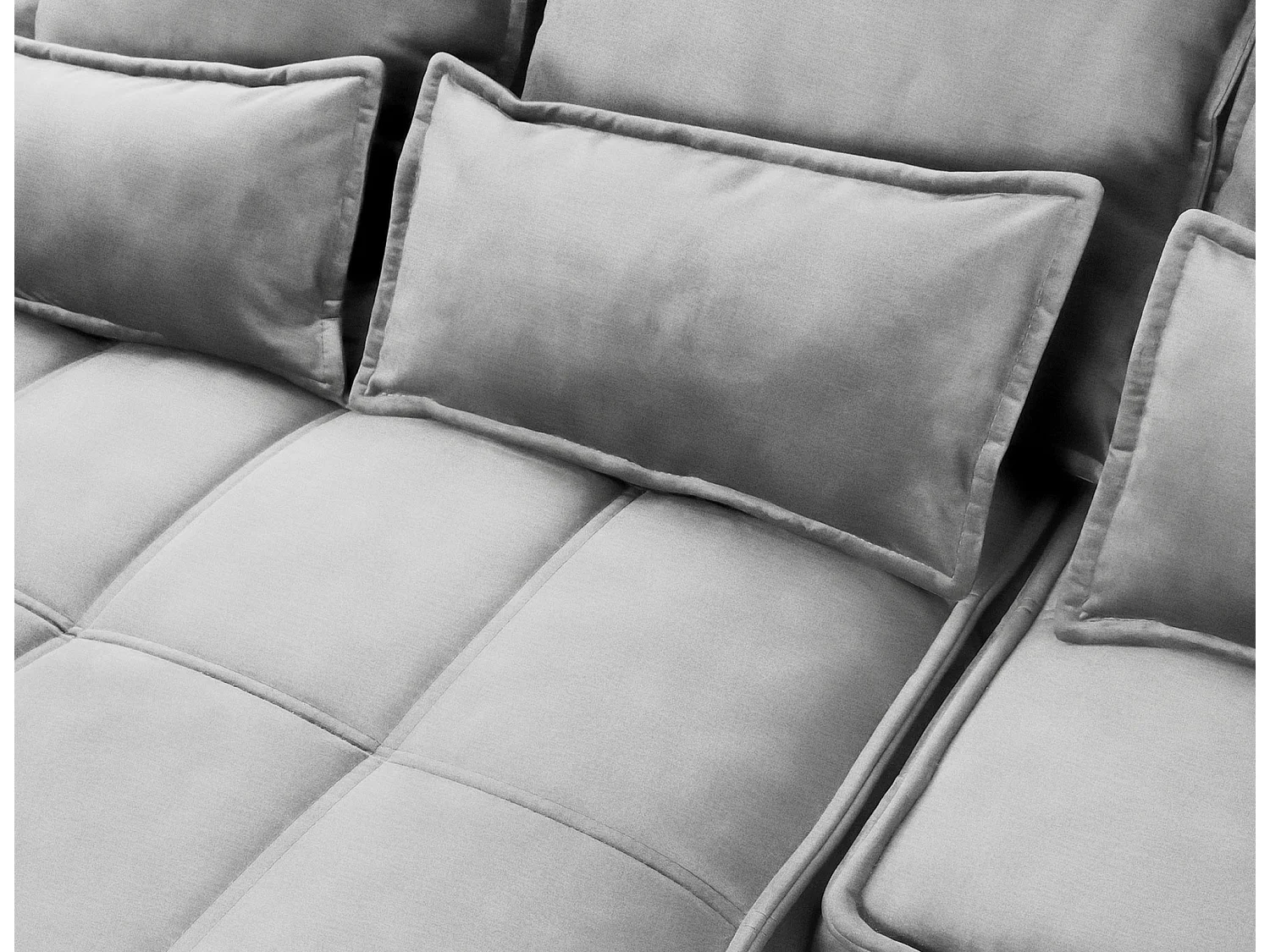 Canapé d’angle convertible 4 places KAMPUS en tissu effet cuir avec coffre de rangement – 265cm-Gris clair-angle gauche
