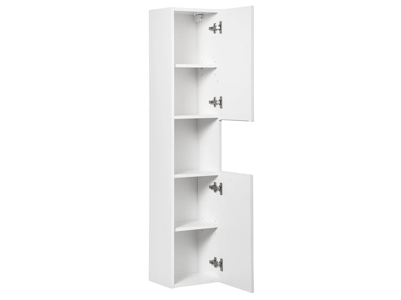 Ensemble meuble salle de bain suspendu 170cm NOVA – Double vasque ovale blanche, colonne, rangements-Blanc/Naturel