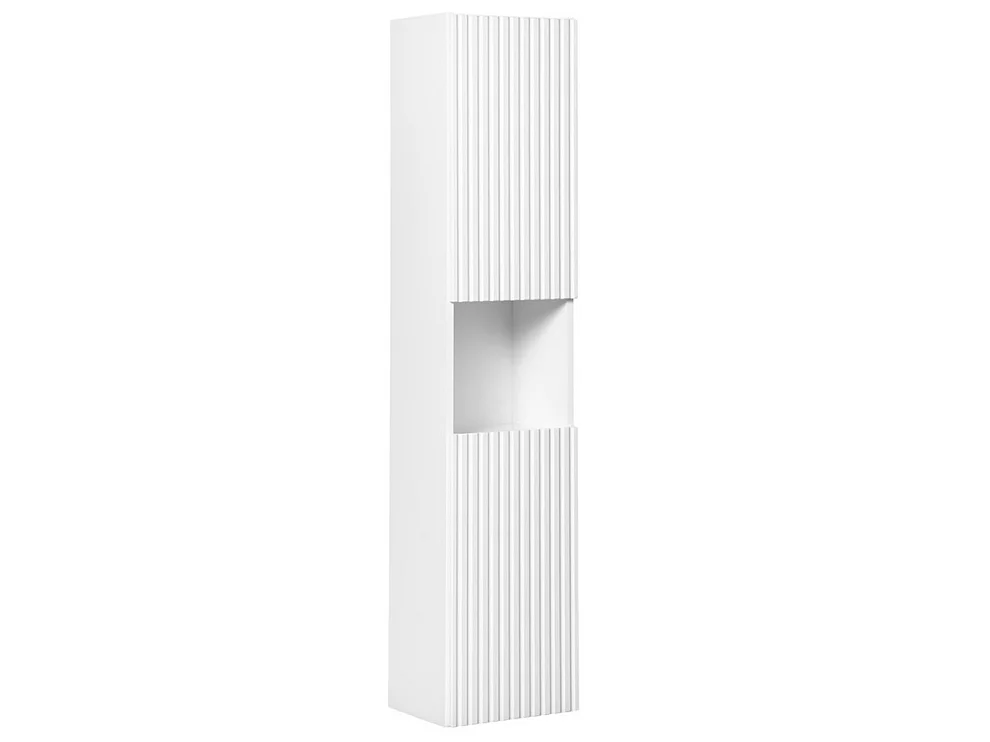 Ensemble meuble salle de bain suspendu NOVA 110cm – Vasque, colonne et meuble 2 portes-Blanc