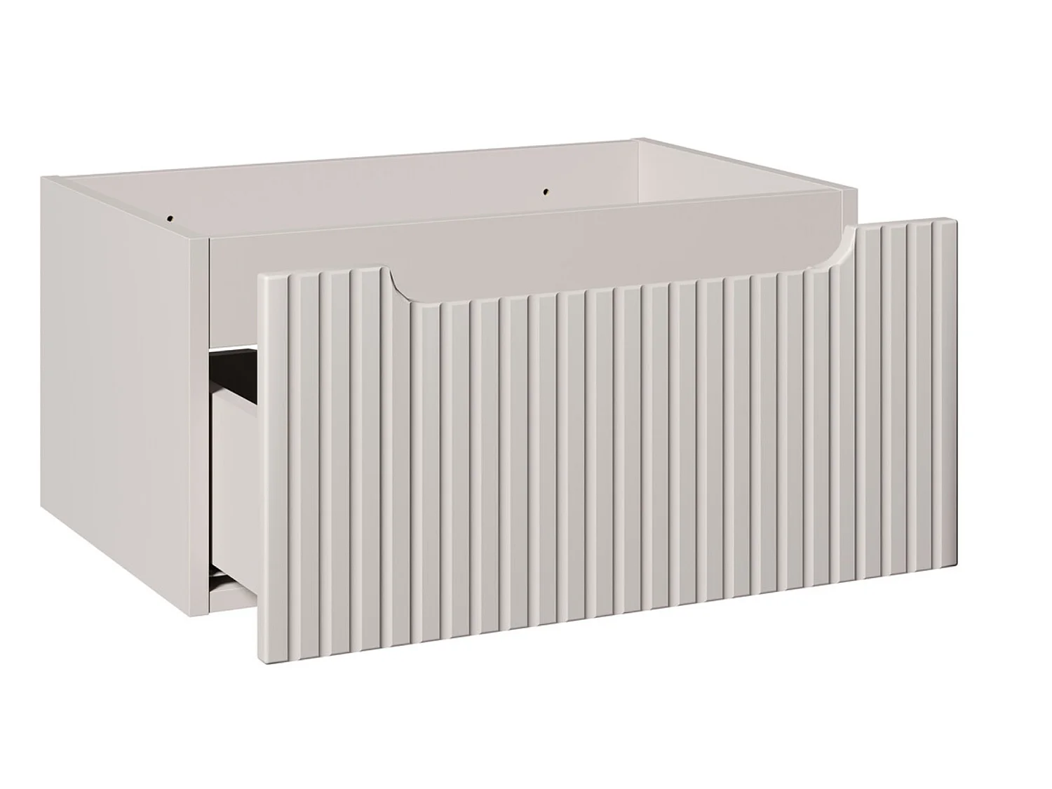 Ensemble meuble salle de bain suspendu SKY Taupe avec vasque et colonne-Largeur 80 cm